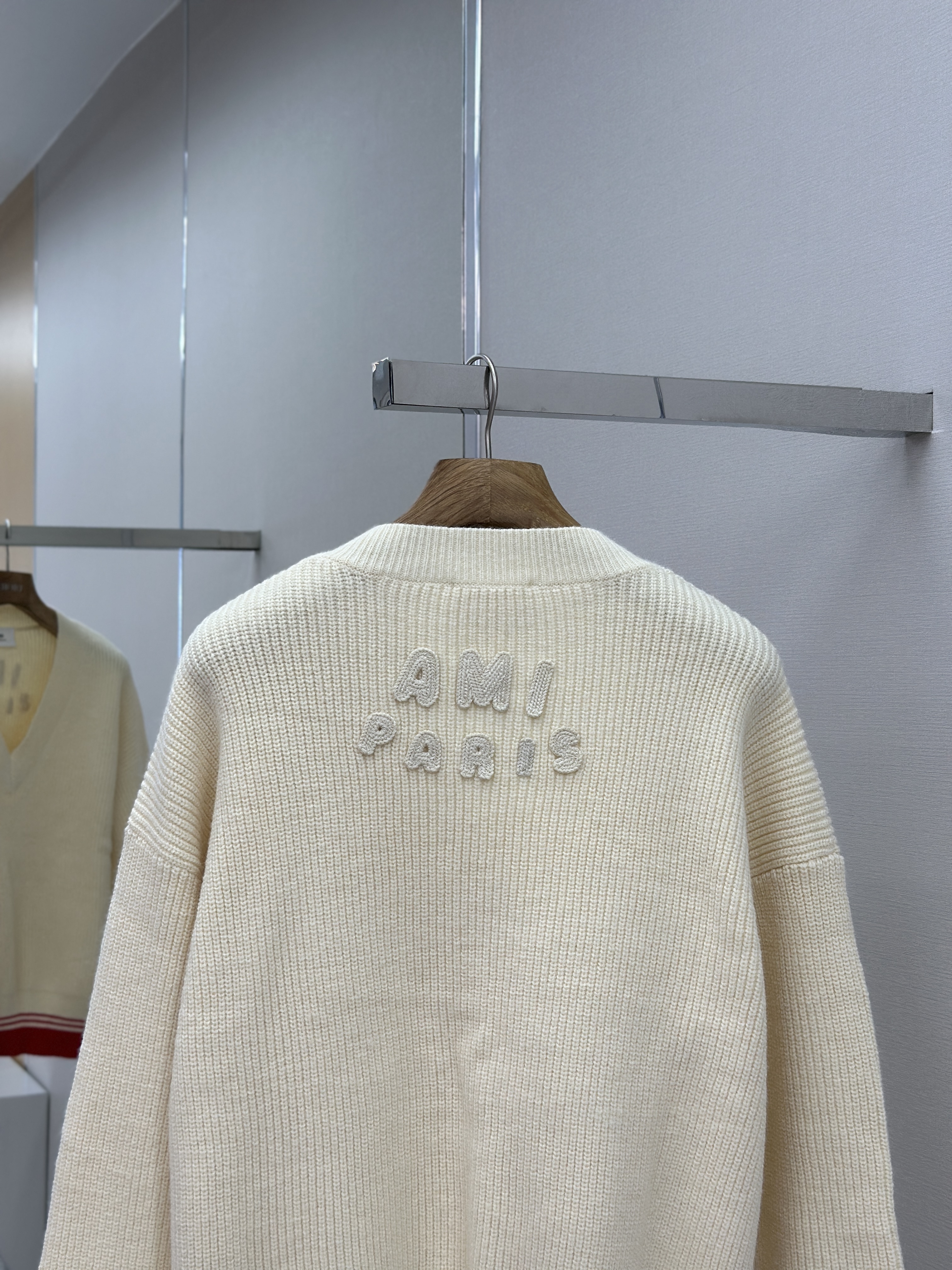 Heart Stripe V-Neck Long Sleeve Sweater