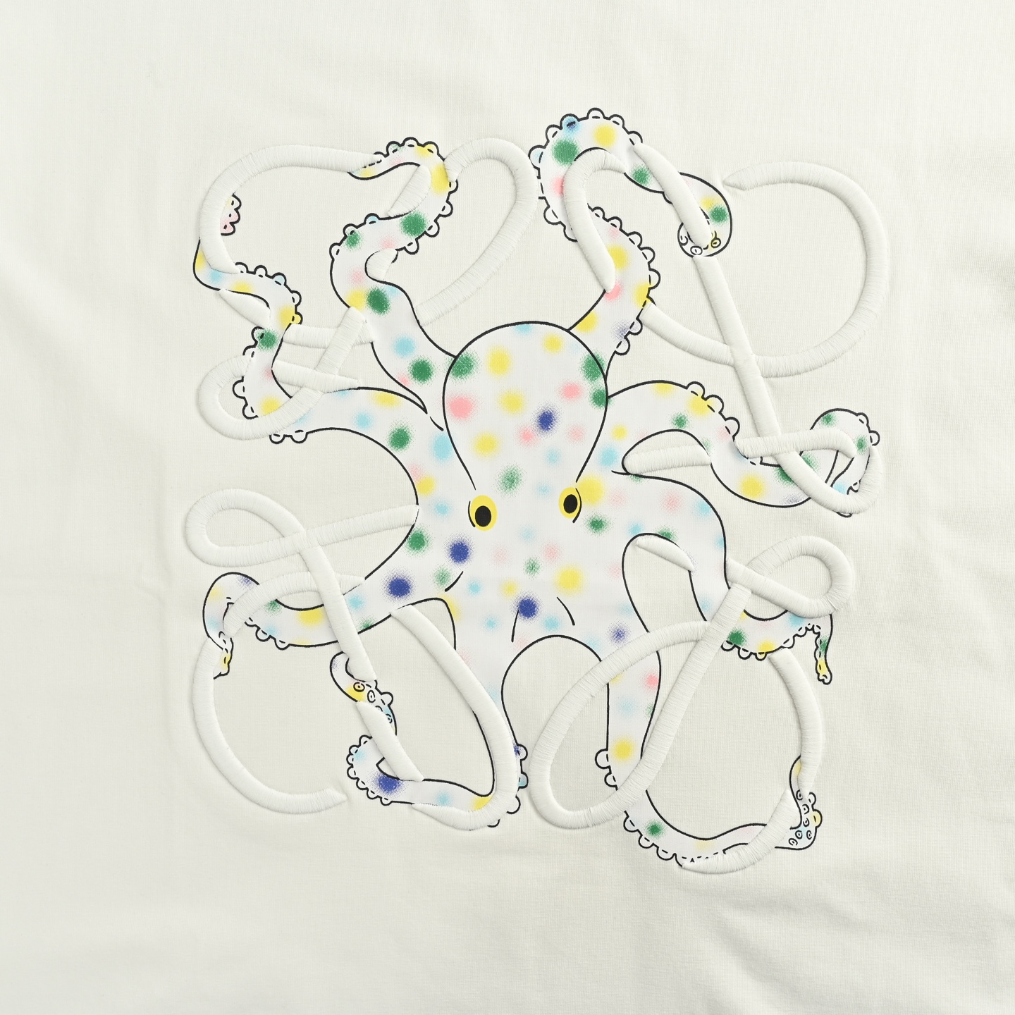 25SS Octopus Print Embroidered Logo T-Shirt