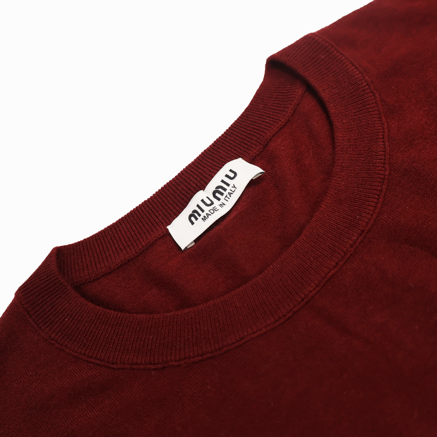 Wool knit short-sleeved T-shirt