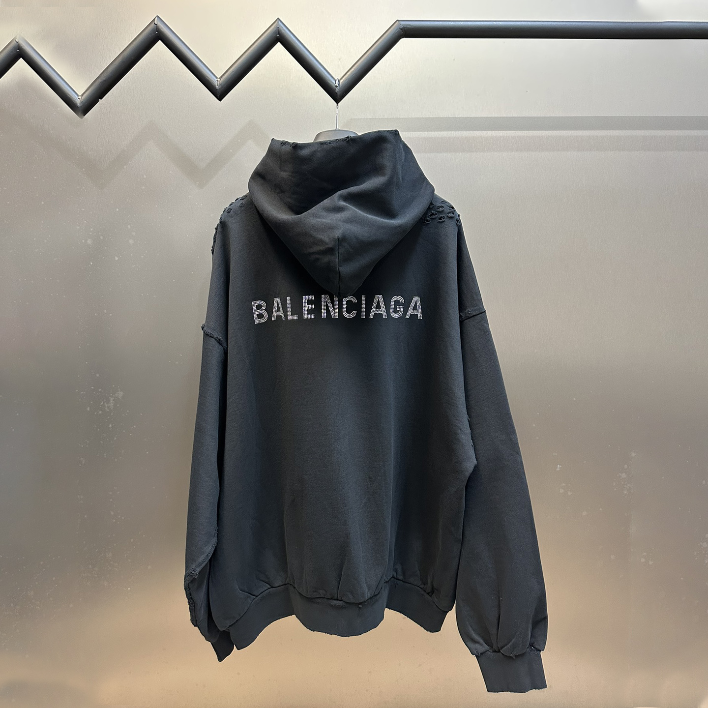 Rhinestone Distressed Hoodie