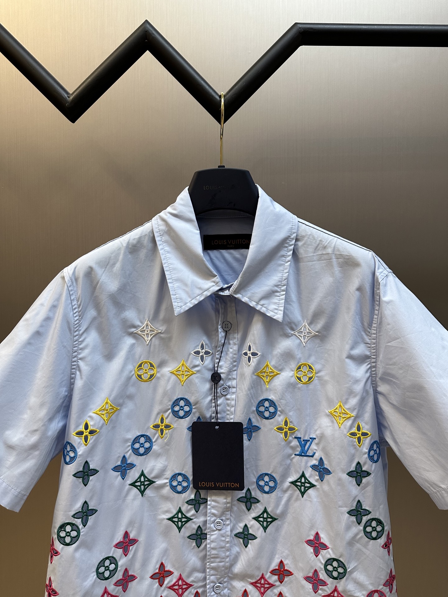 Spring and Summer Classic Rainbow Embroidered Shirt