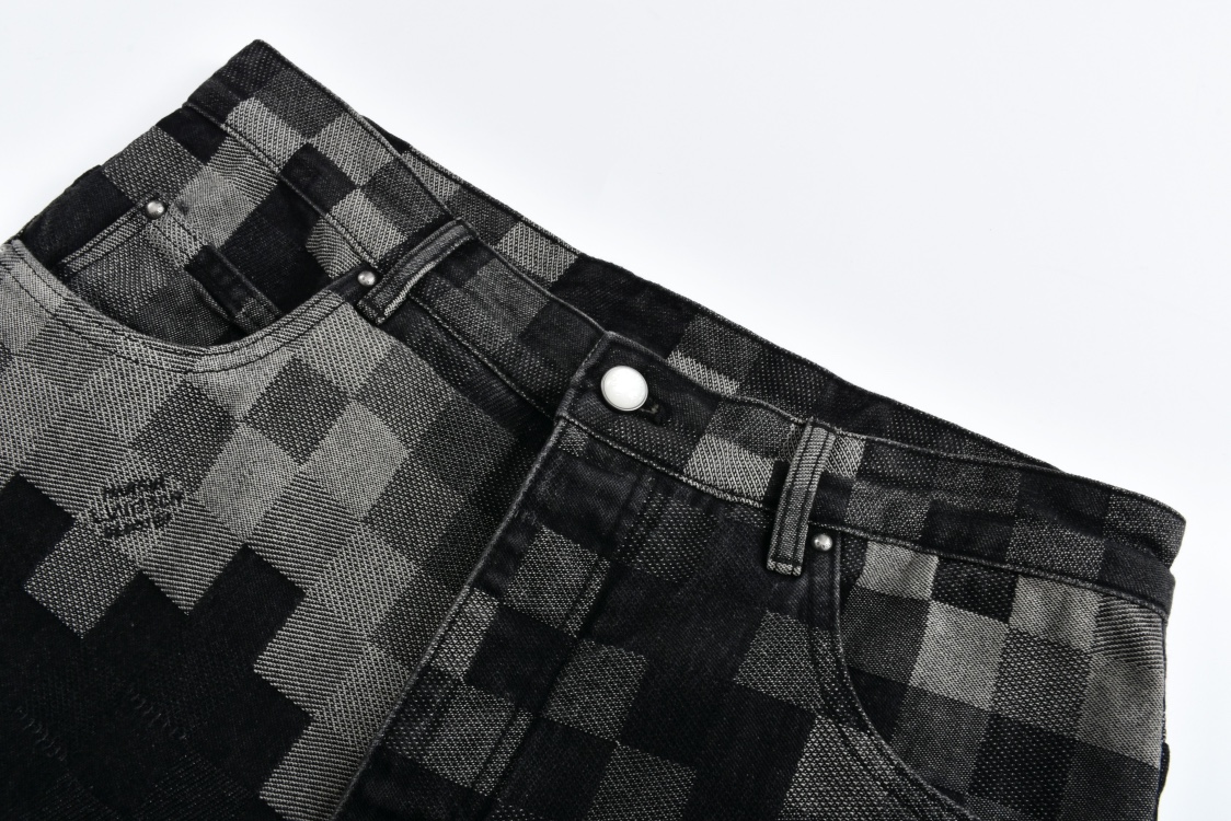 Early Spring Mosaic Checkered Jeans