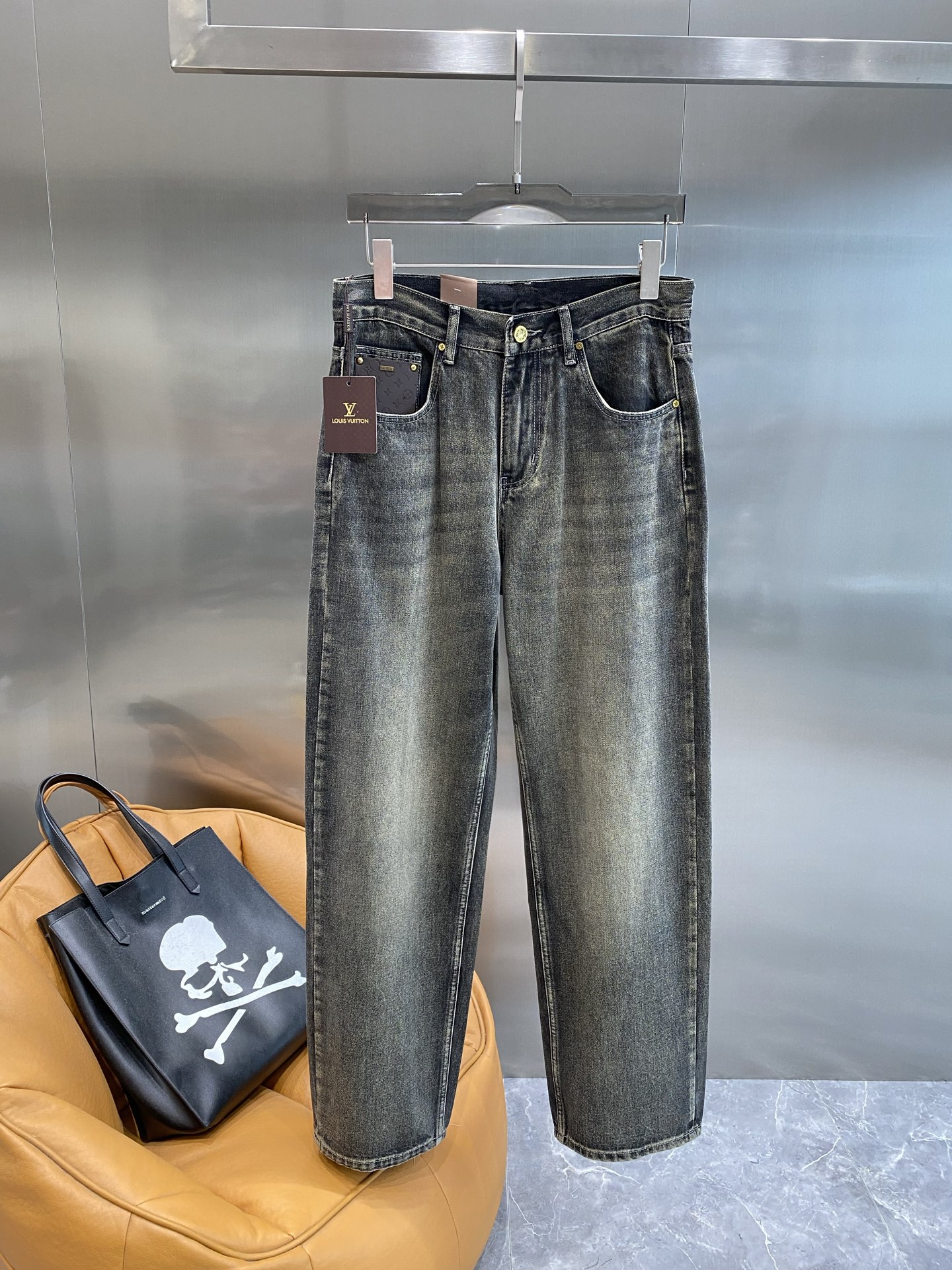 Washed Black Denim Jeans