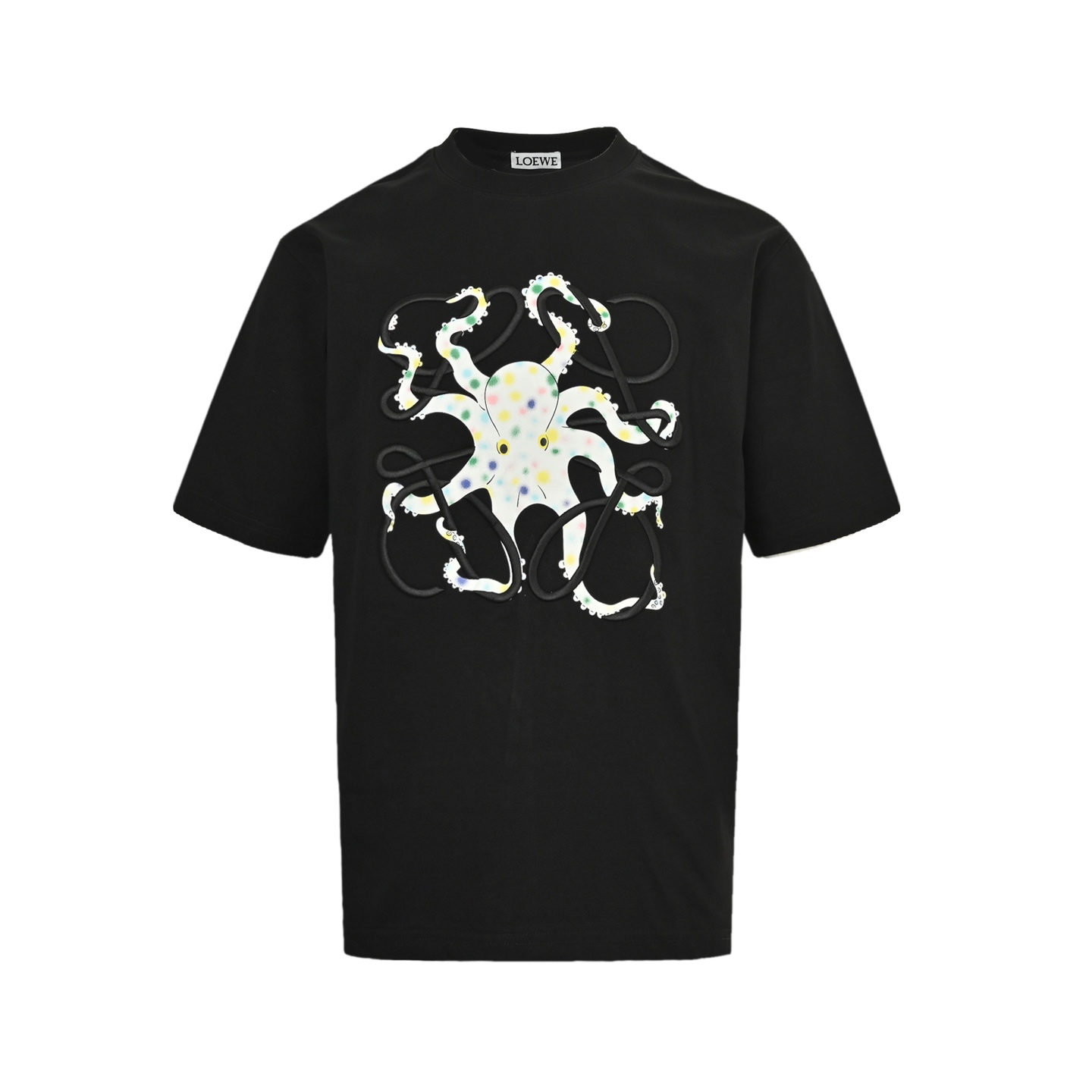 25SS Octopus Print Embroidered Logo T-Shirt
