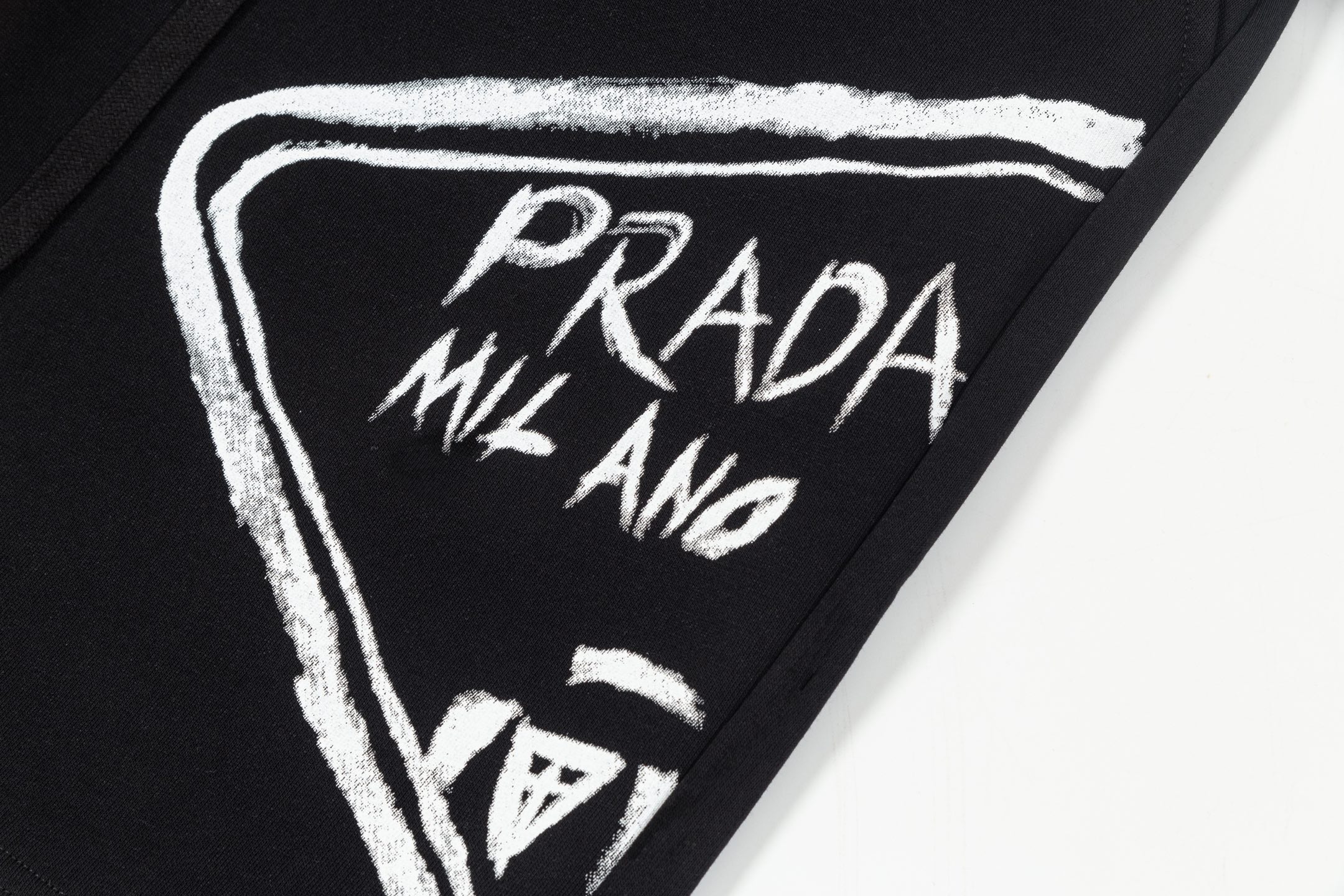 White Graffiti Print Shorts