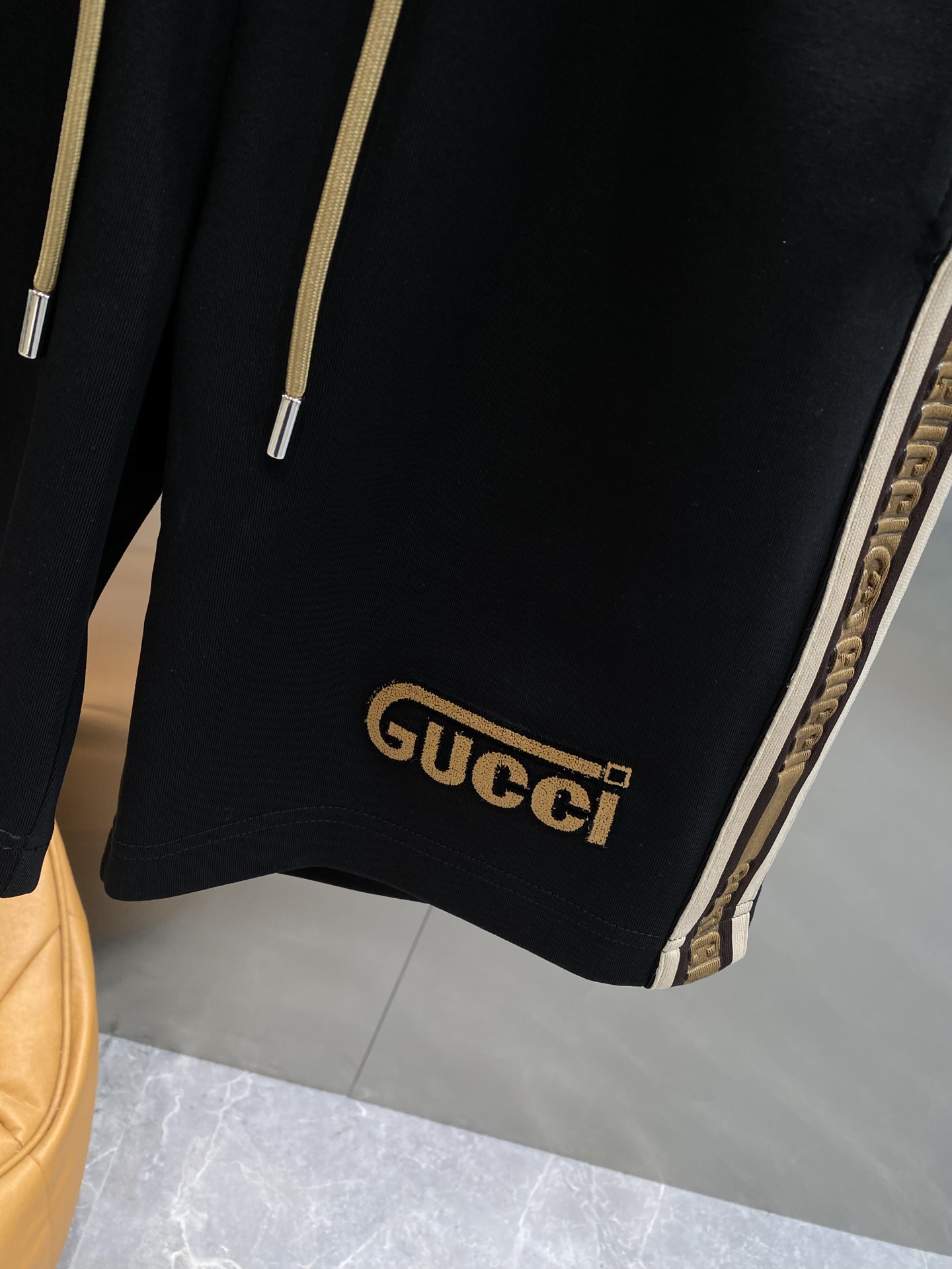 Black Side Printed Shorts