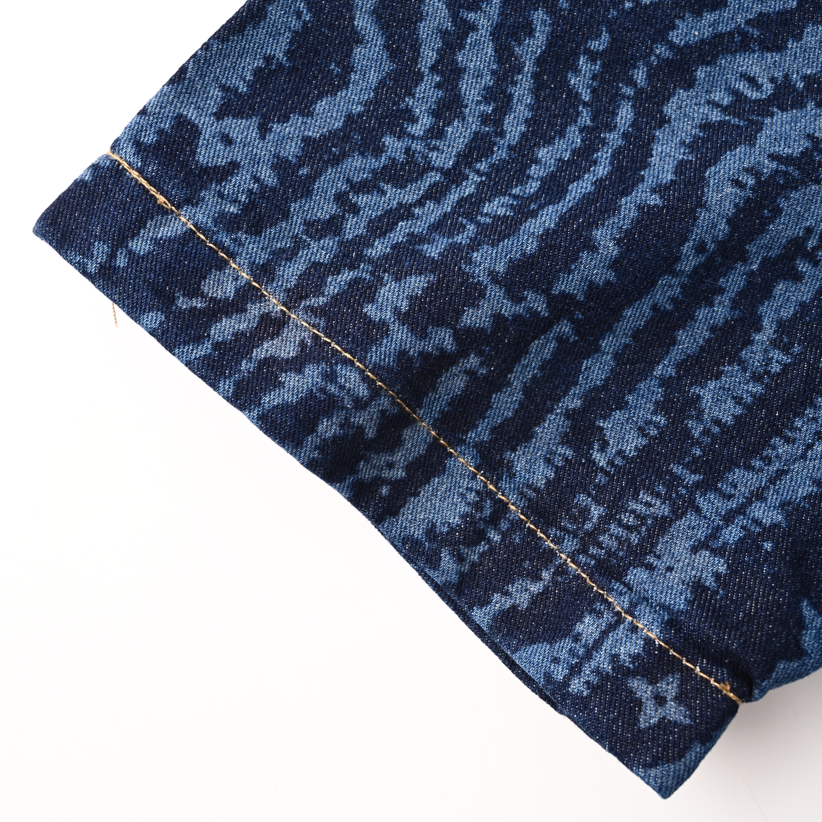 Dark denim short-sleeved shirt