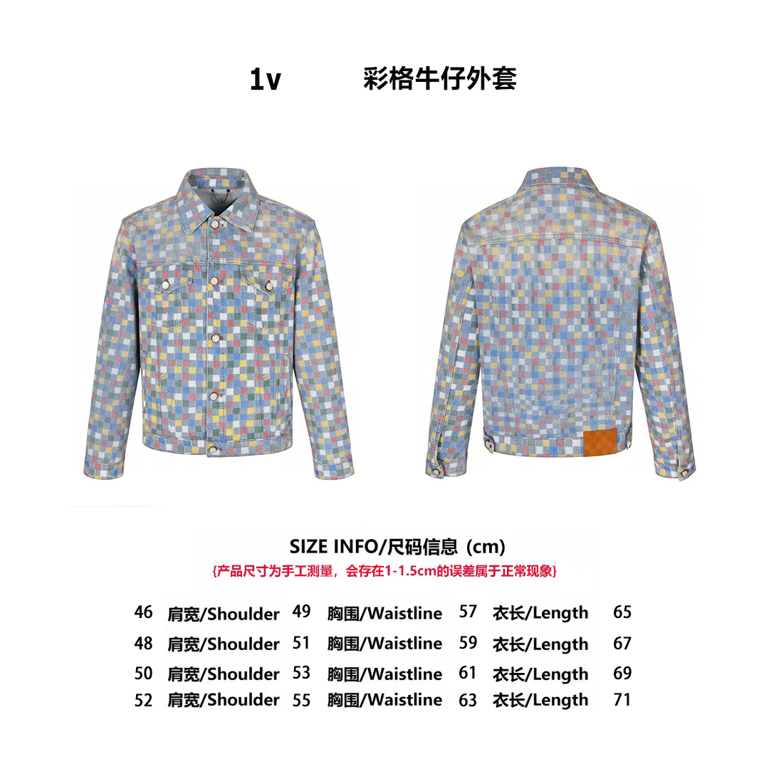 25ss checkered denim jacket