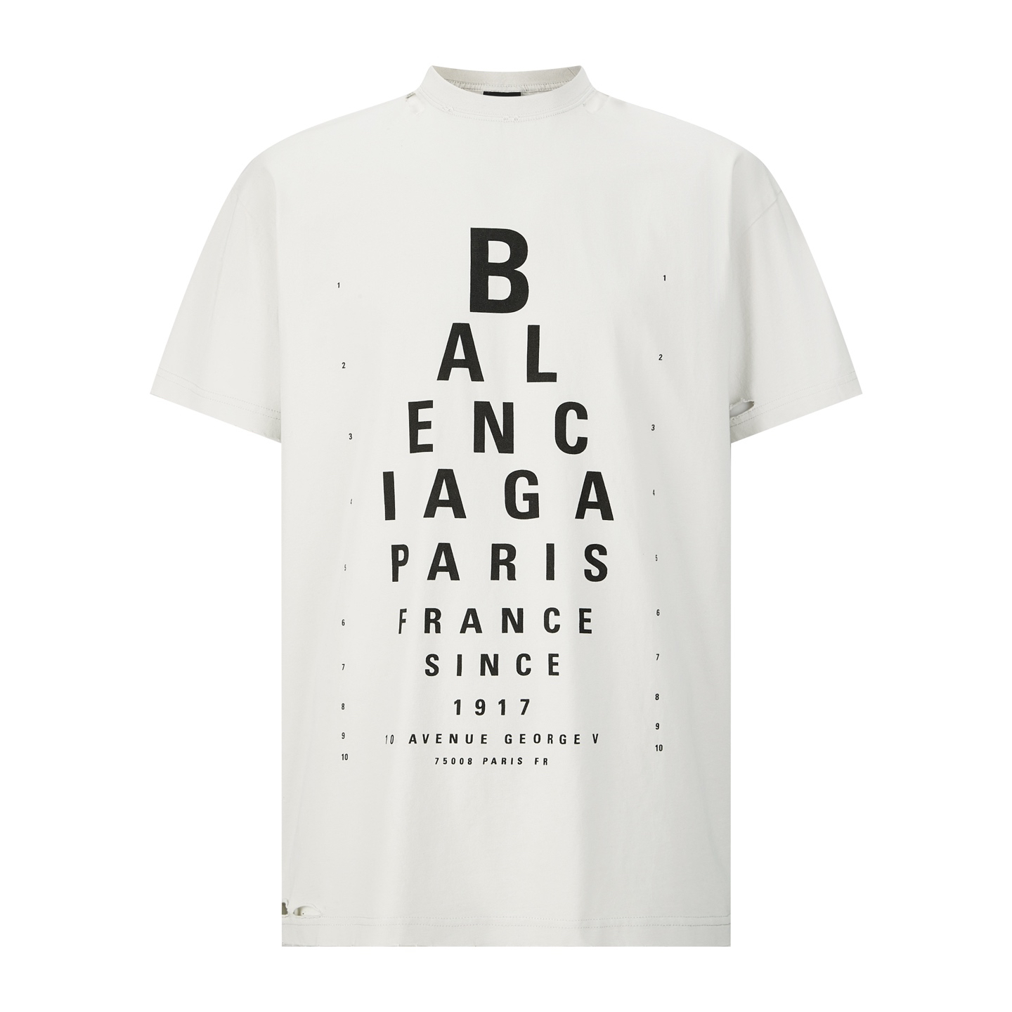 Eye chart printed ripped T-shirt