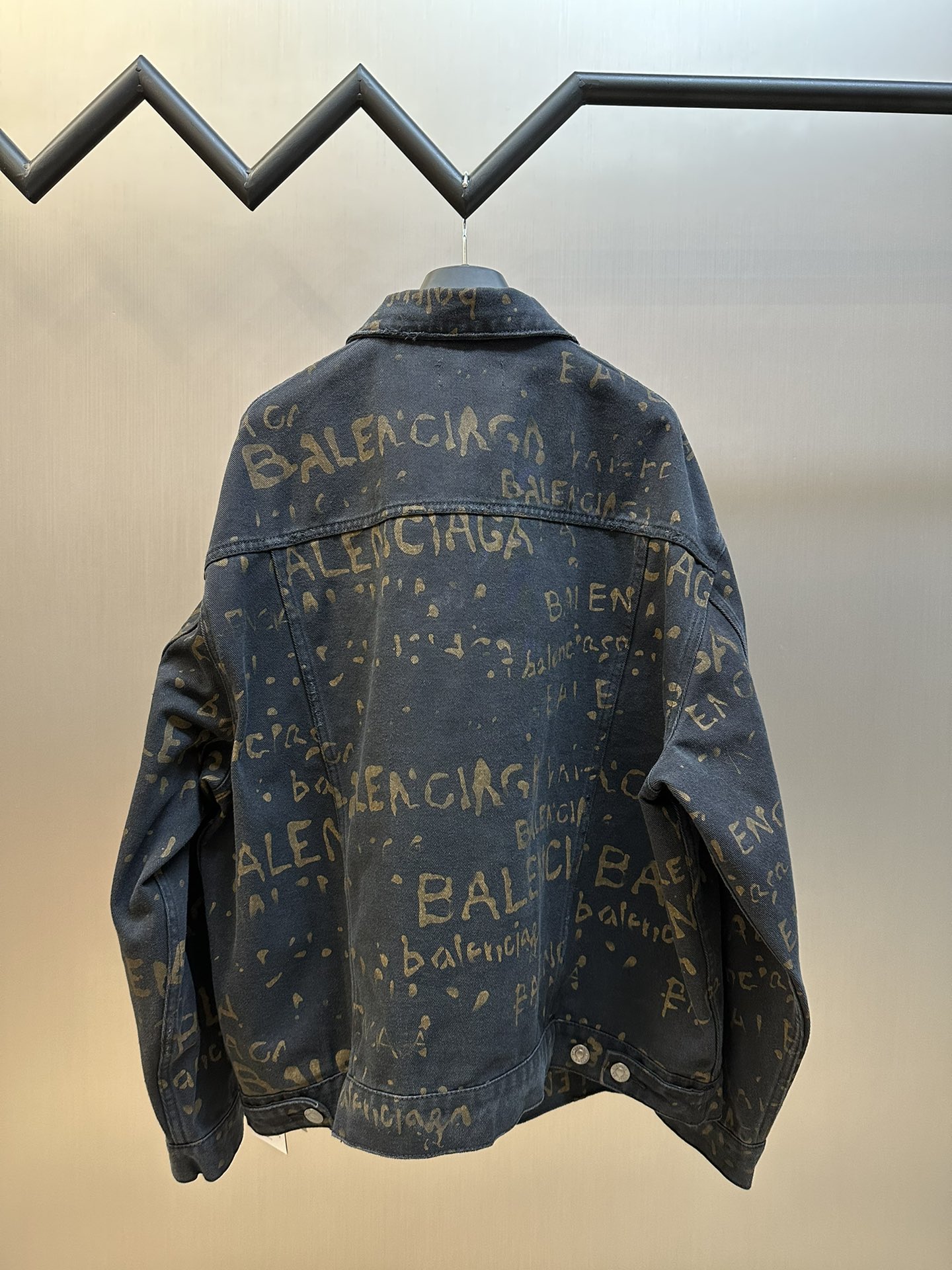 Washed All-Over Print Denim Jacket