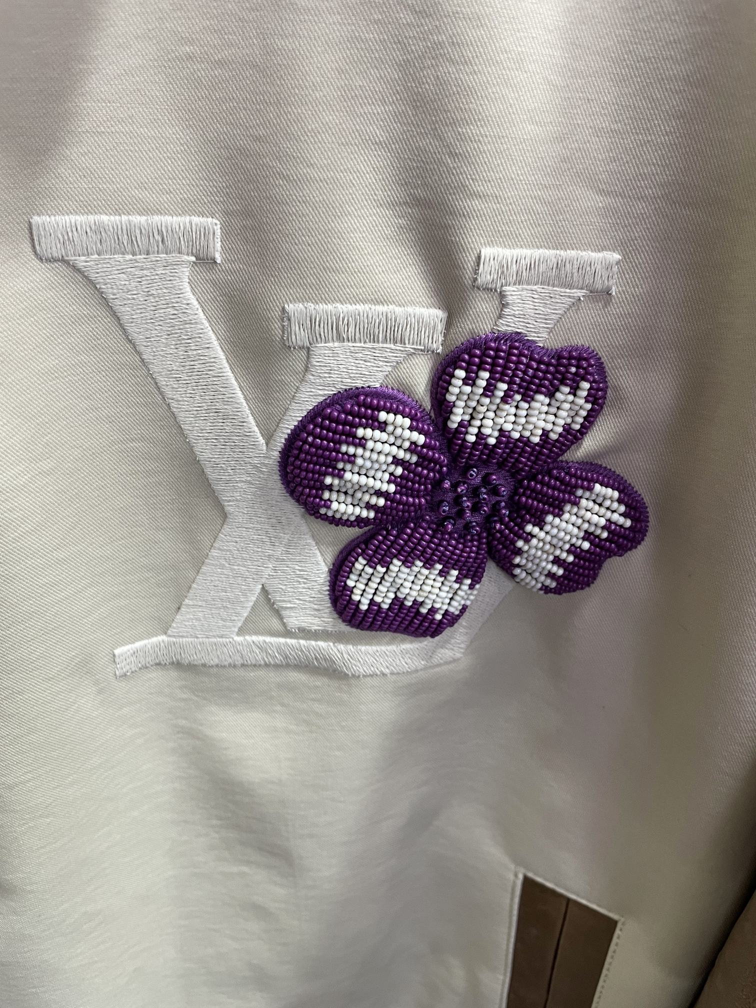 Hand-embroidered Wool And Ostrich Leather Baseball Jacket