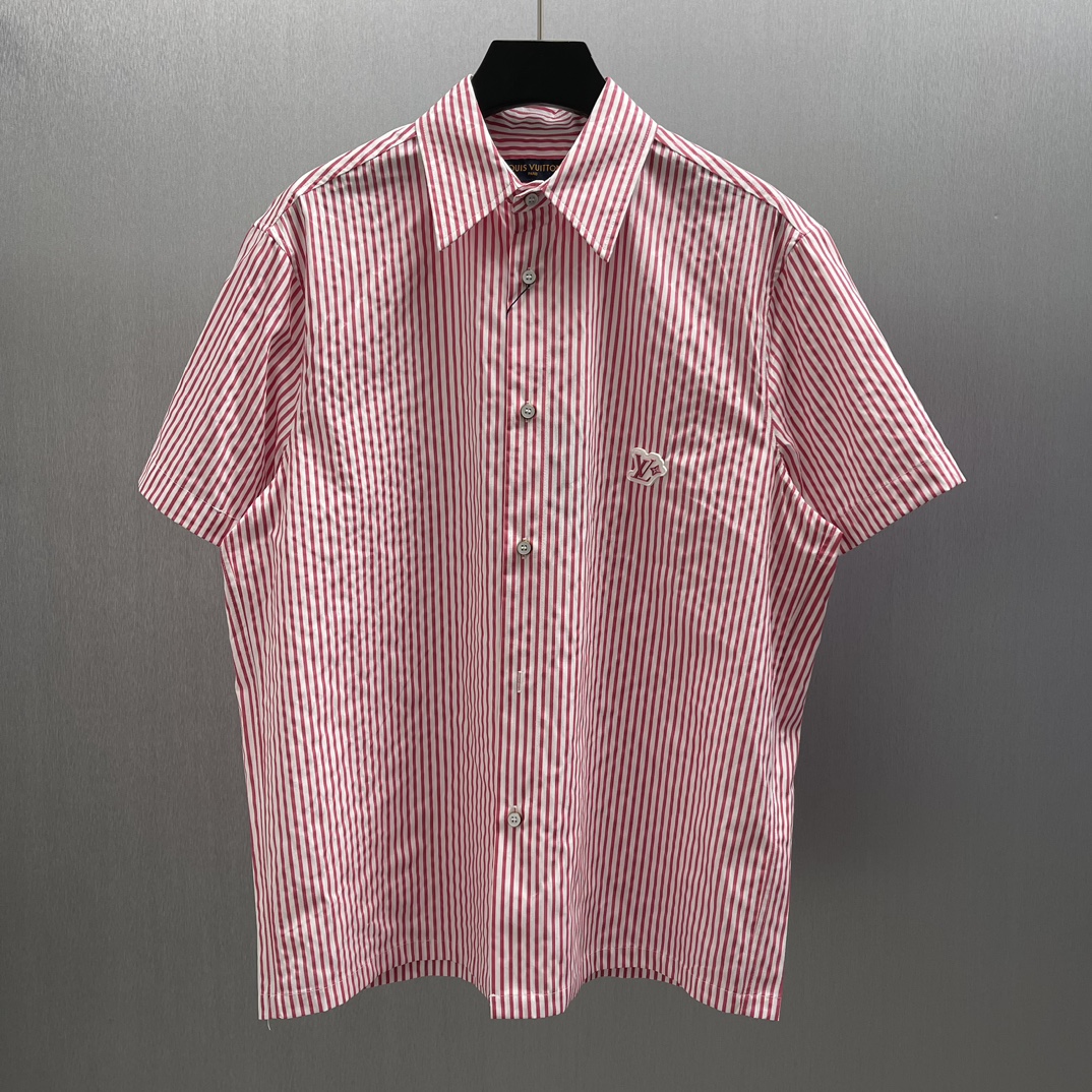 Striped Patchwork Short-Sleeve Shirt