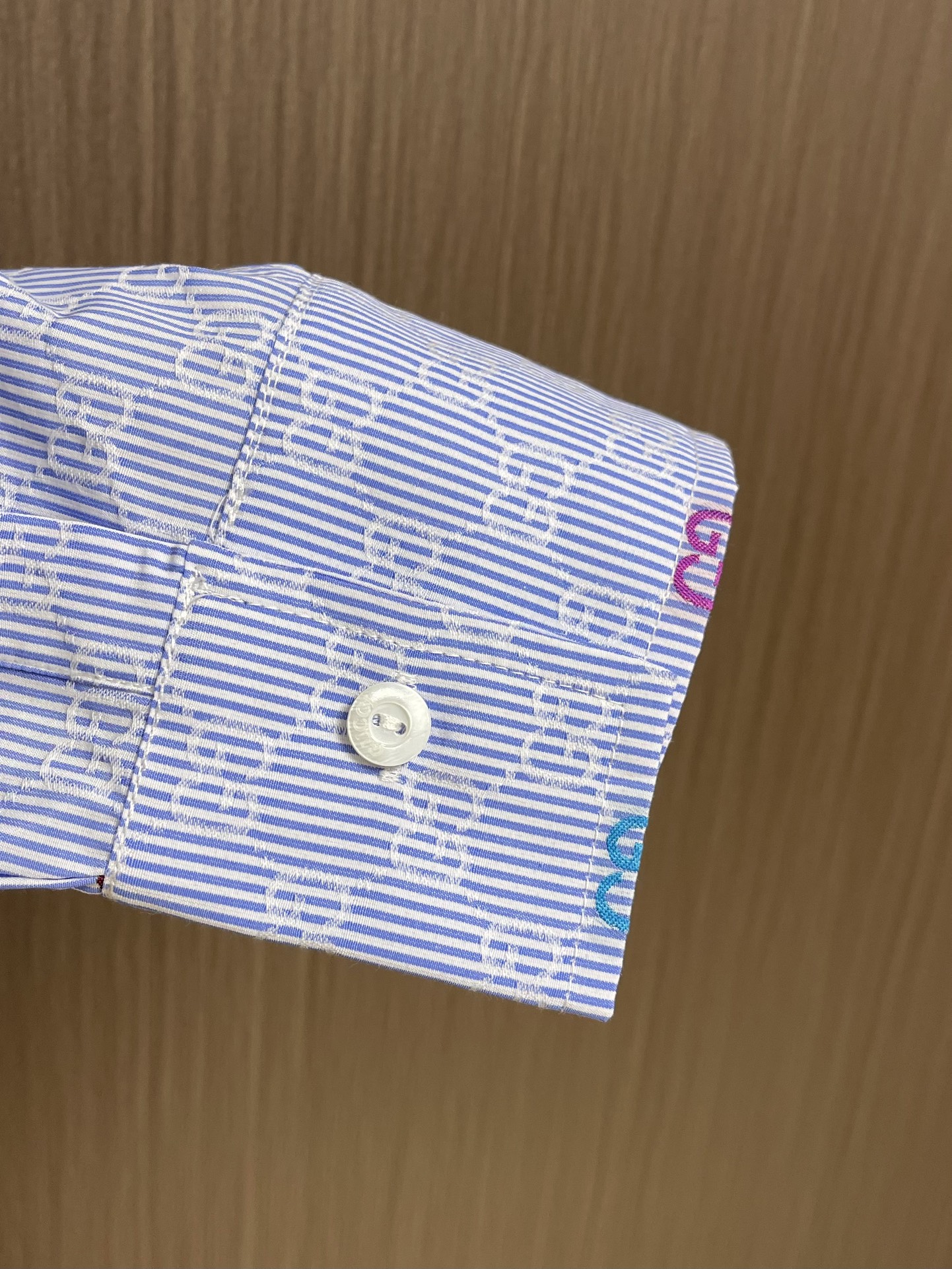 GG Stripe Slub Cotton Long-Sleeve Shirt