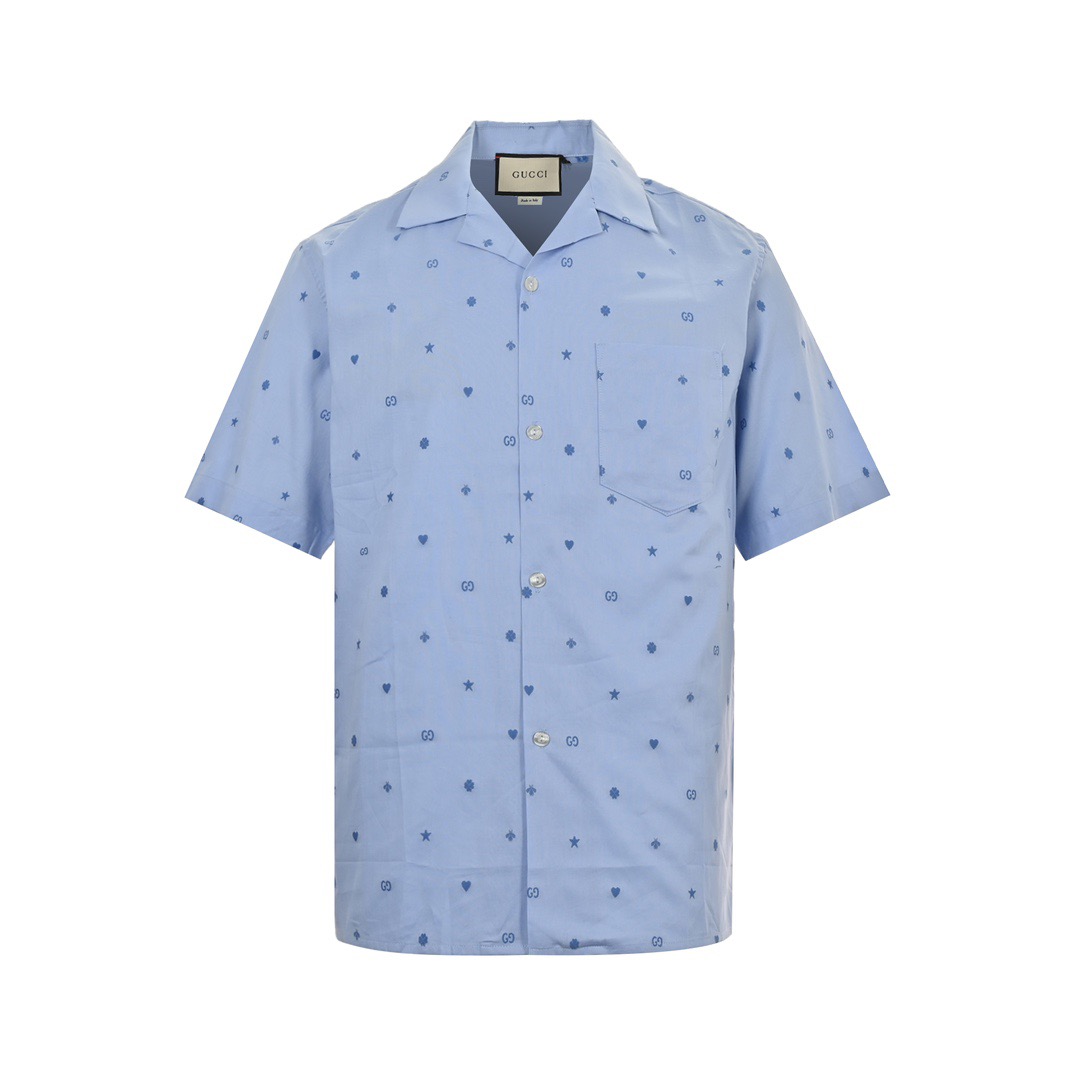 Short-sleeved shirt with jacquard small logo