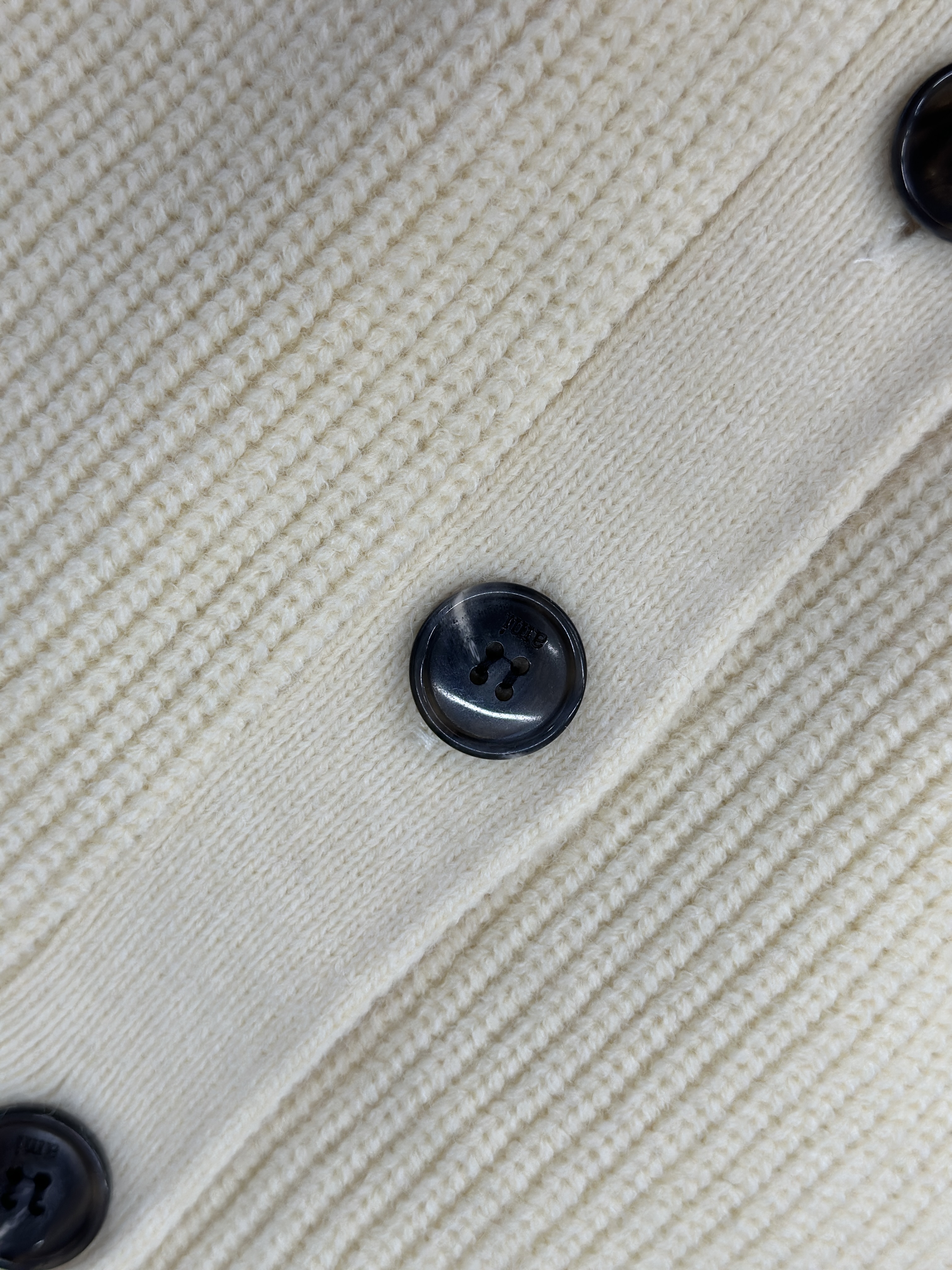 New Woven ADC Heart Stripe V-Neck Cardigan Sweater