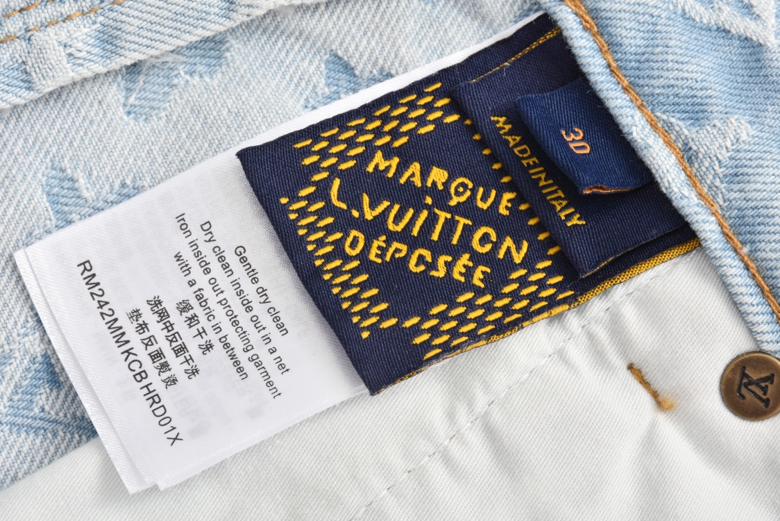 Jacquard Embroidered Denim Trousers