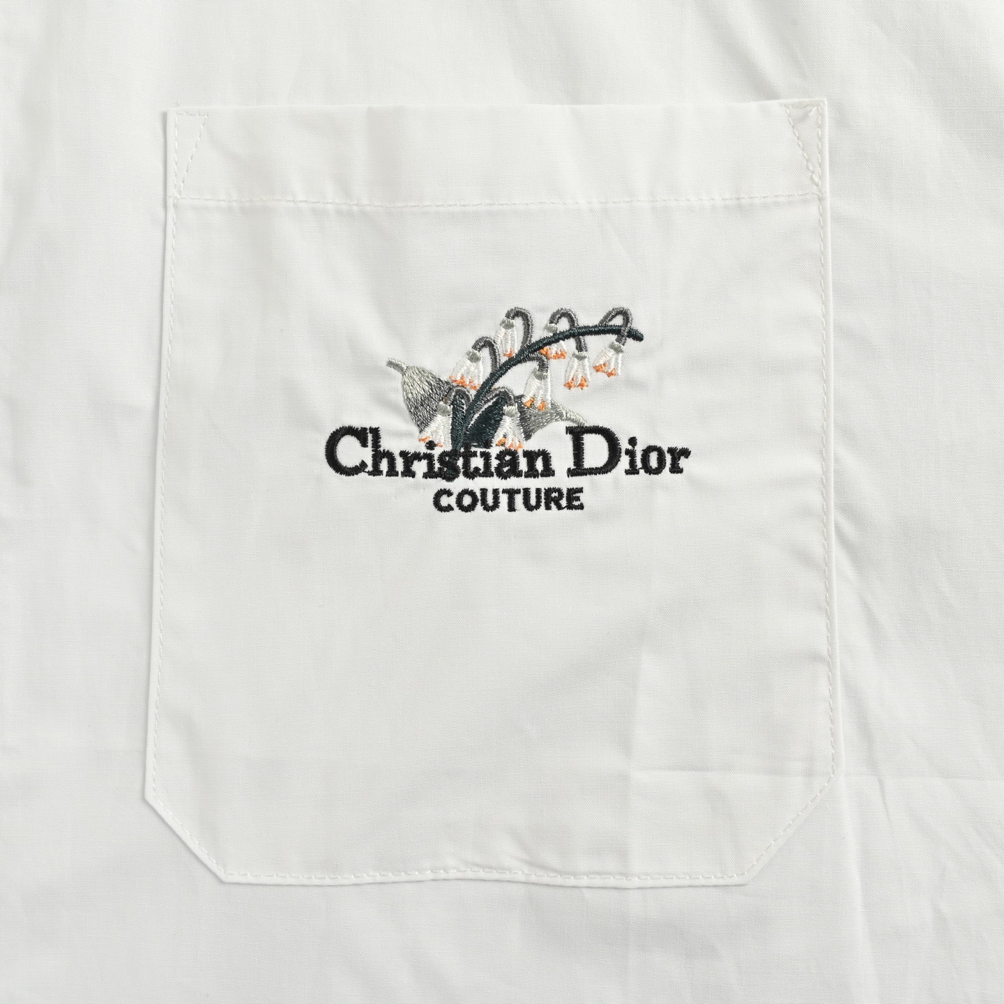 Lily of the Valley Embroidered Short-Sleeve Shirt