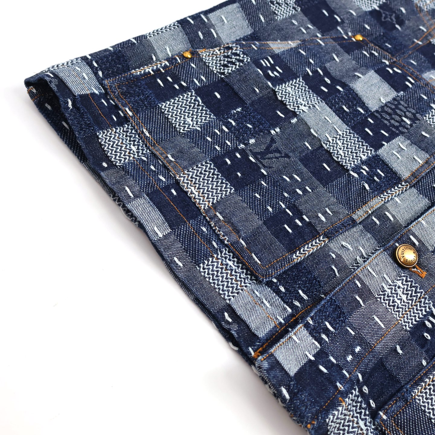 Jacquard Checkered Denim Jacket