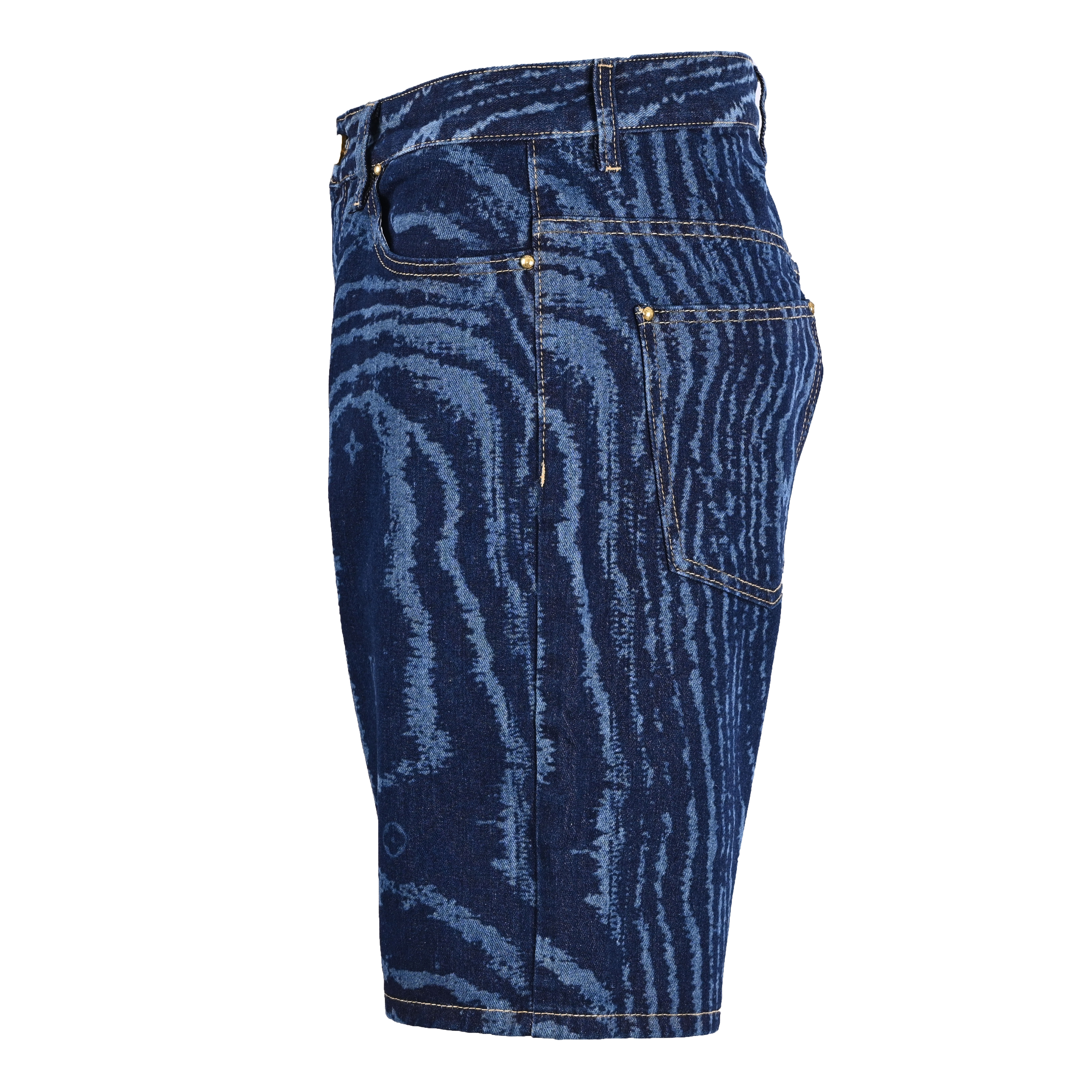 Lambo-Inspired Laser-Patterned Denim Shorts