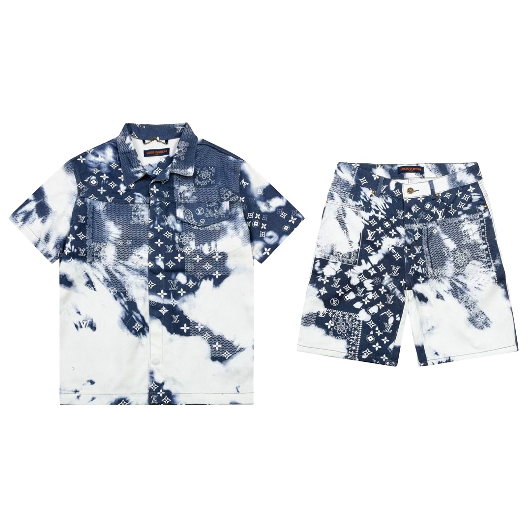 Paisley Tie-Dye Denim Shirt