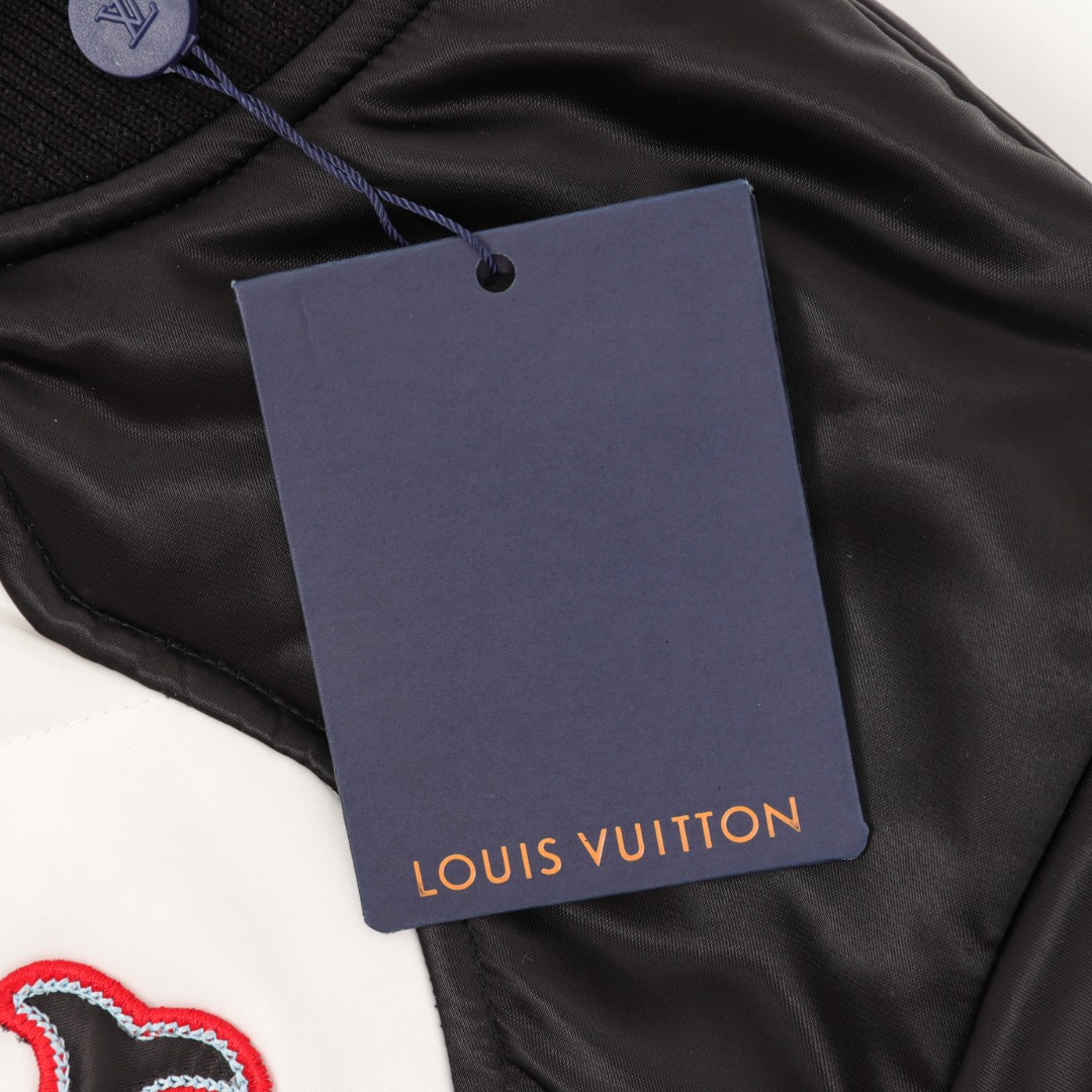 Black And White Patchwork Embroidered Baseball Jacket