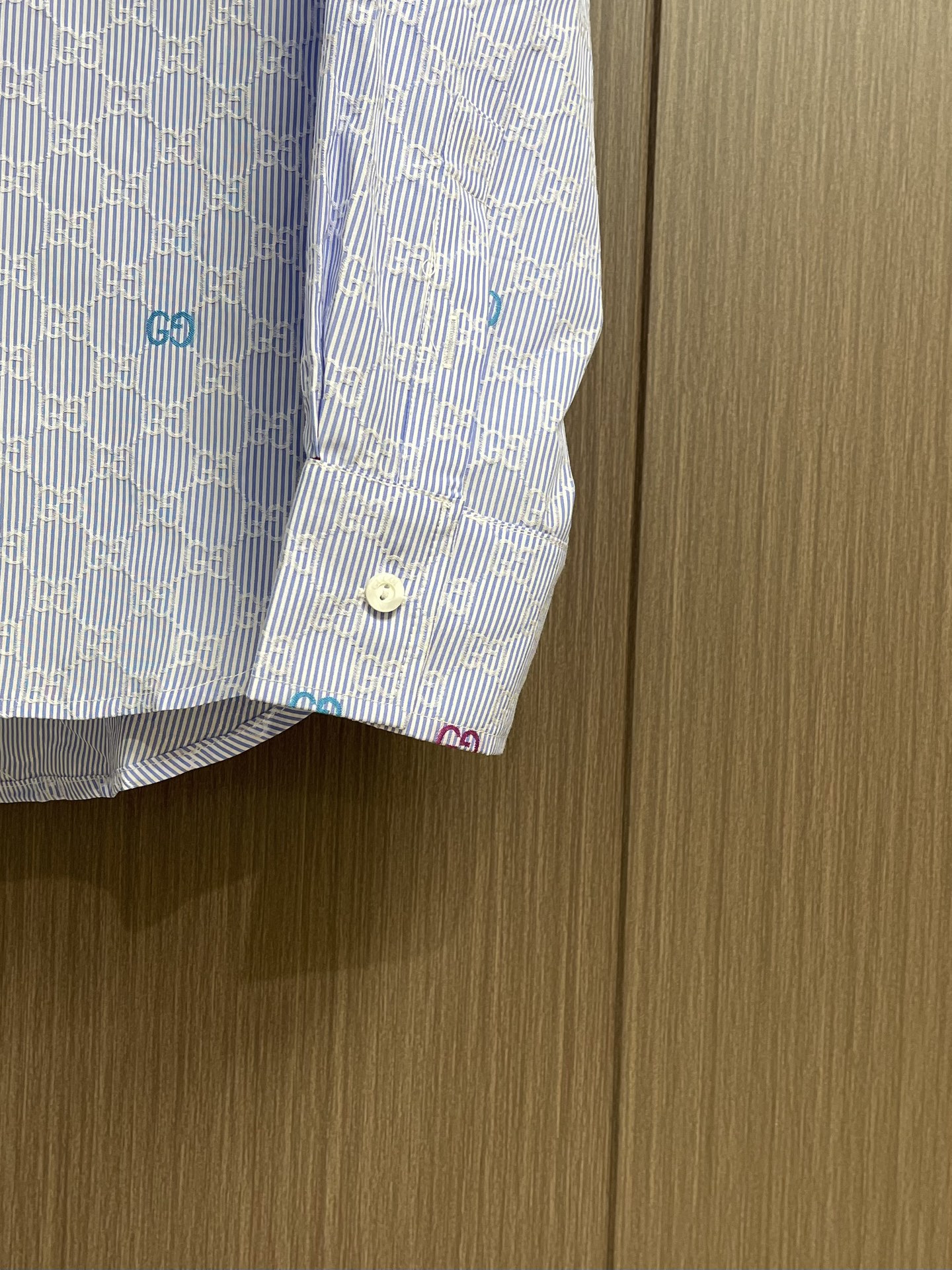 GG Stripe Slub Cotton Long-Sleeve Shirt