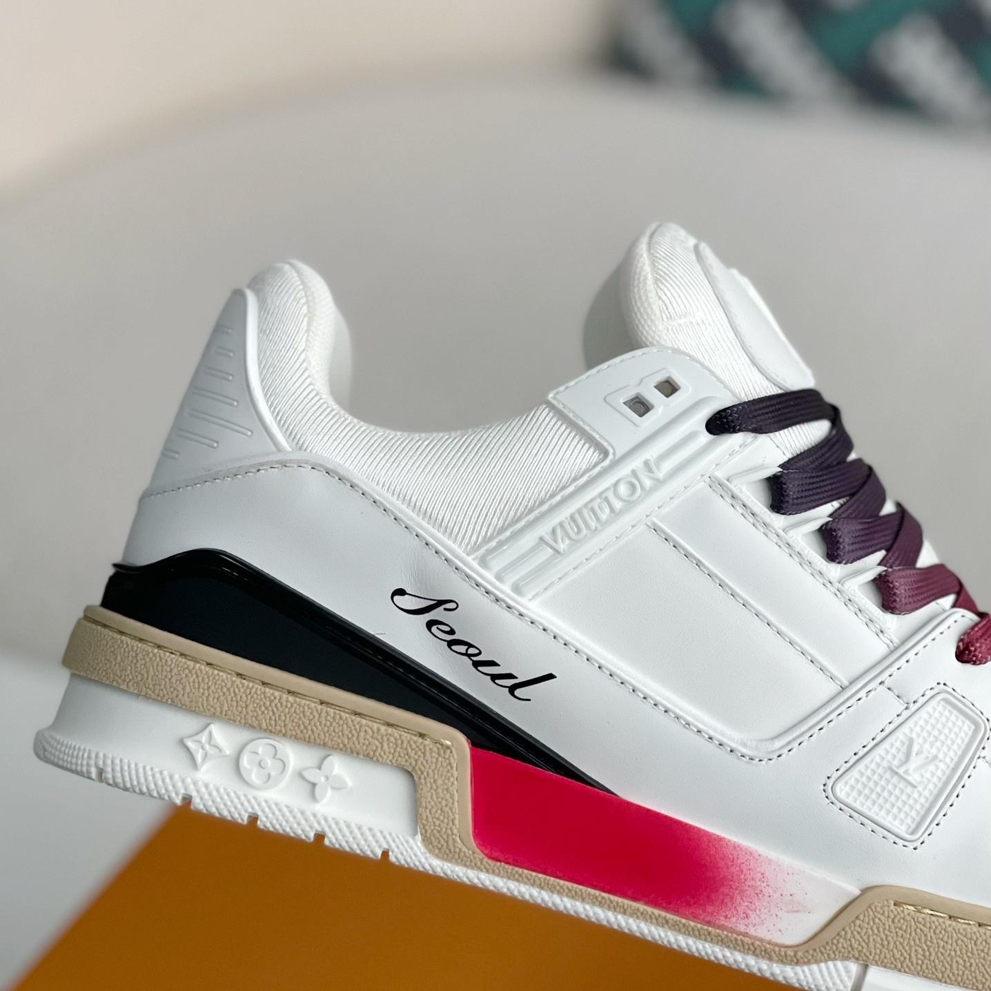 White and Red Trainer Sneaker