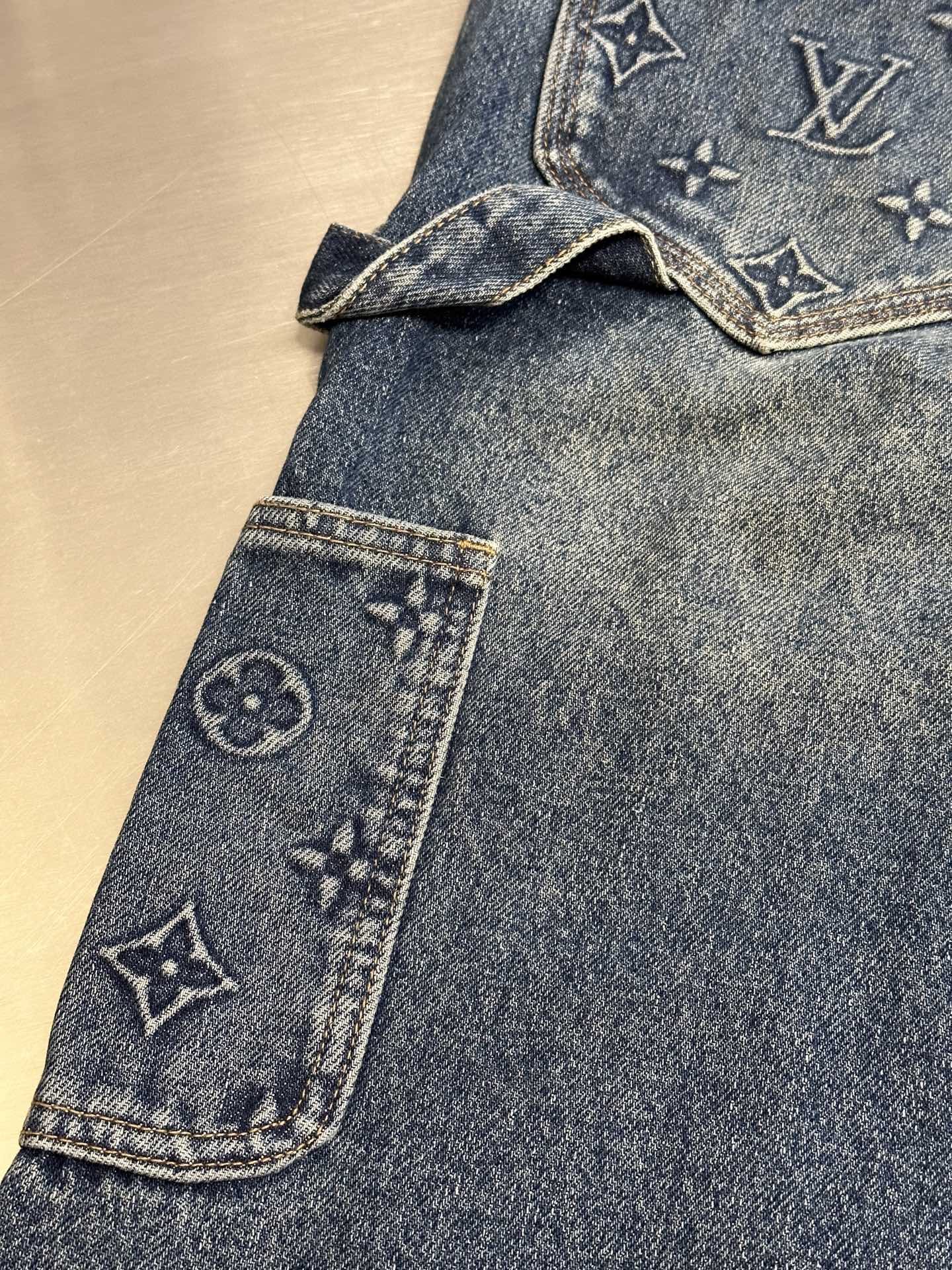 Embossed Floral Denim Jeans