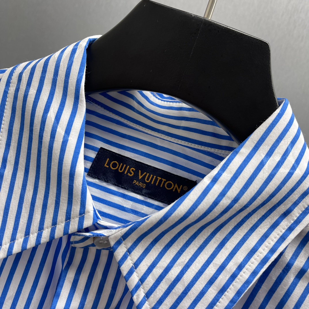 Striped Patchwork Short-Sleeve Shirt