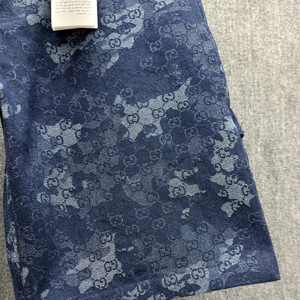 GG jacquard denim shorts