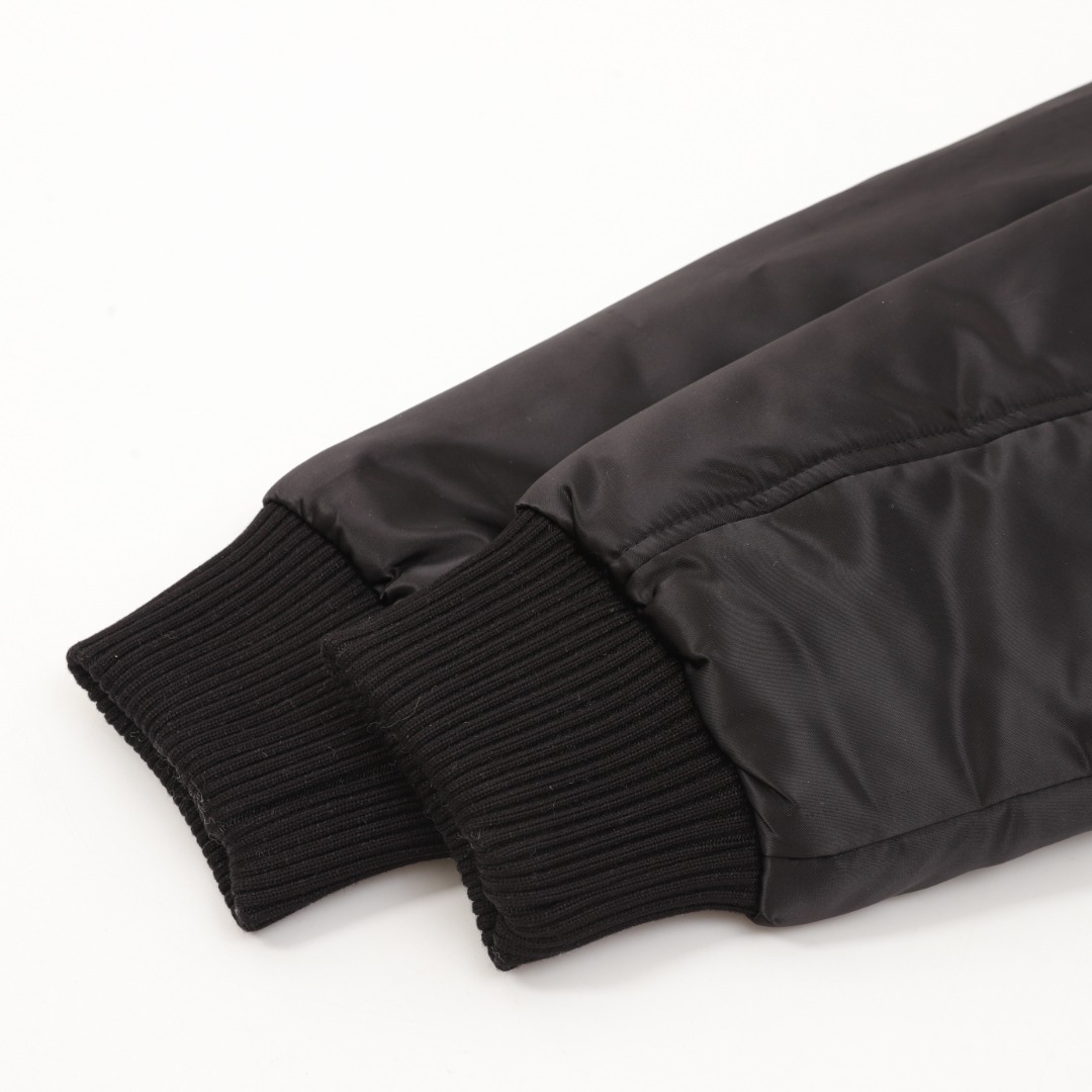 Black And White Patchwork Embroidered Baseball Jacket