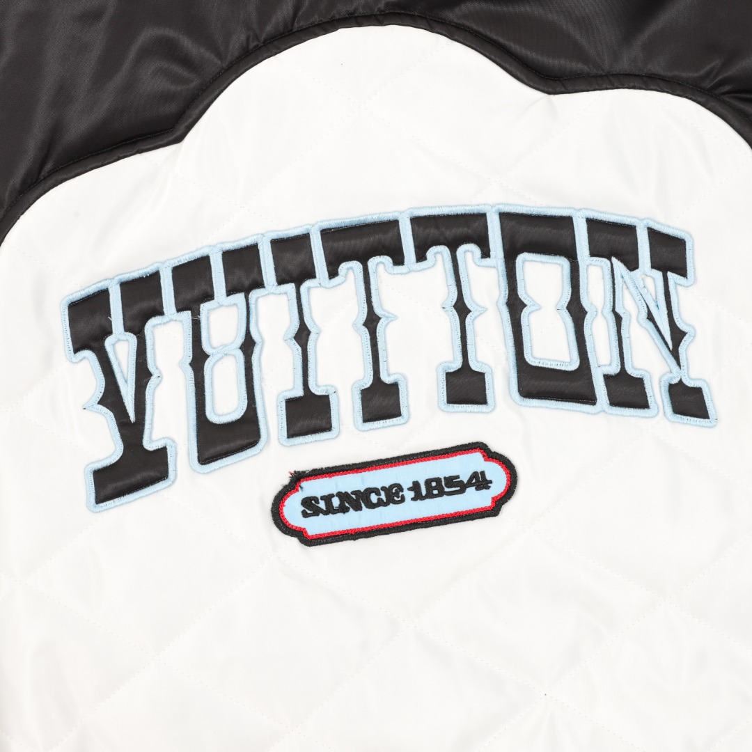 Black And White Patchwork Embroidered Baseball Jacket