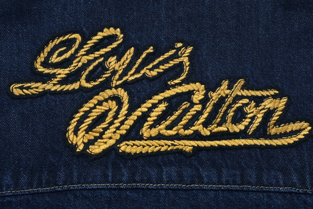 Rope Signature Letter Embroidery Denim Shirt
