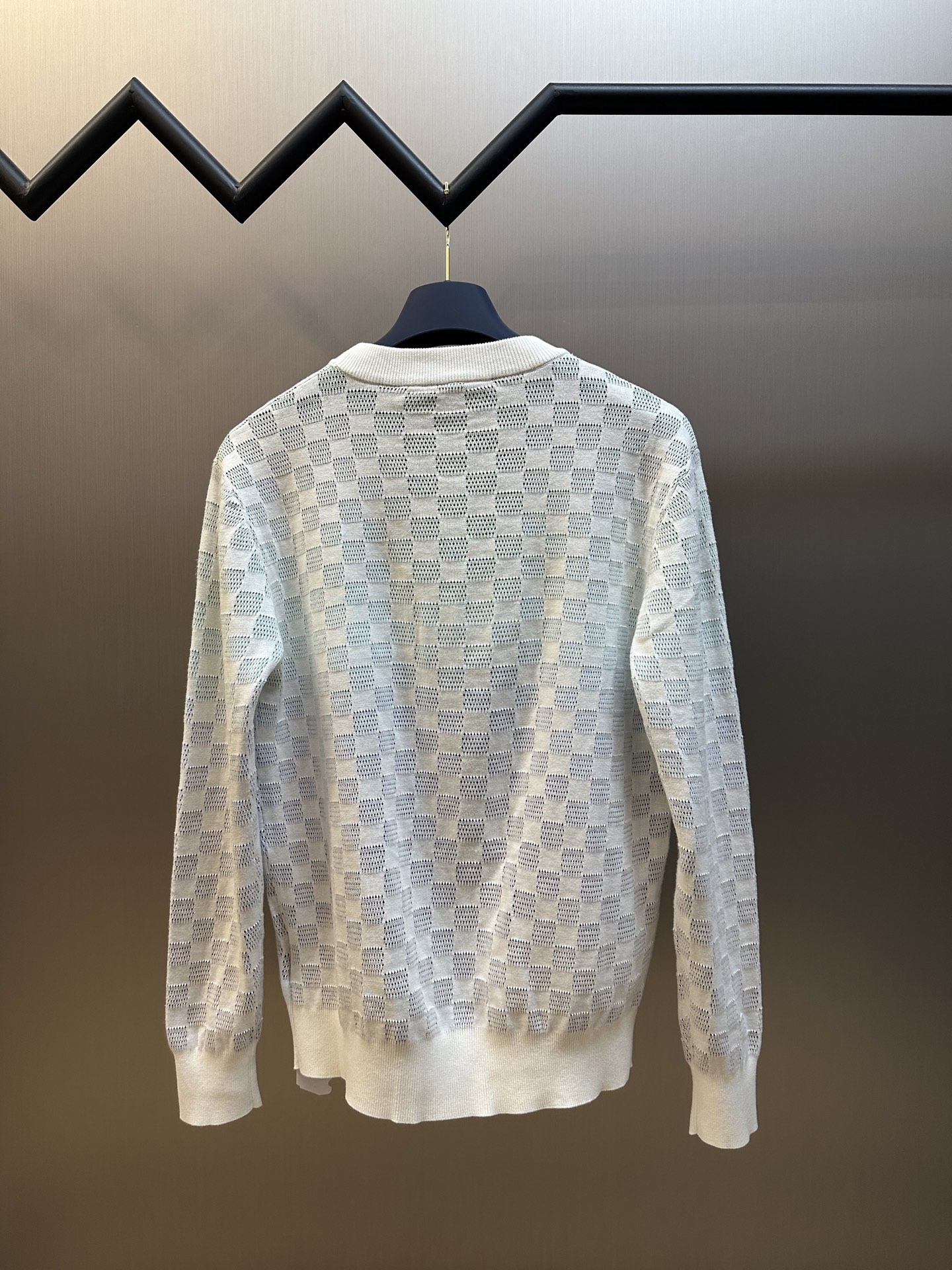 Chessboard Gradient Jacquard Sweater