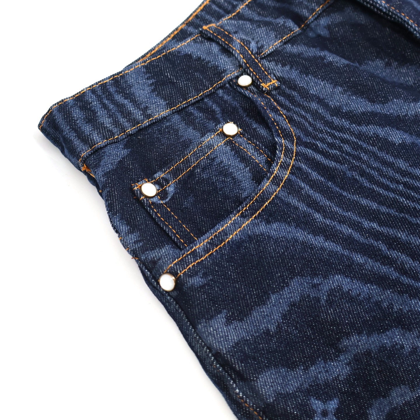 Men's Pixelated Tree Print Denim Jeans