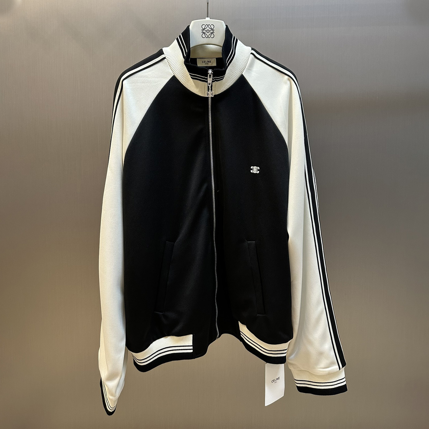 Embroidered Arc de Triomphe Baseball Jacket