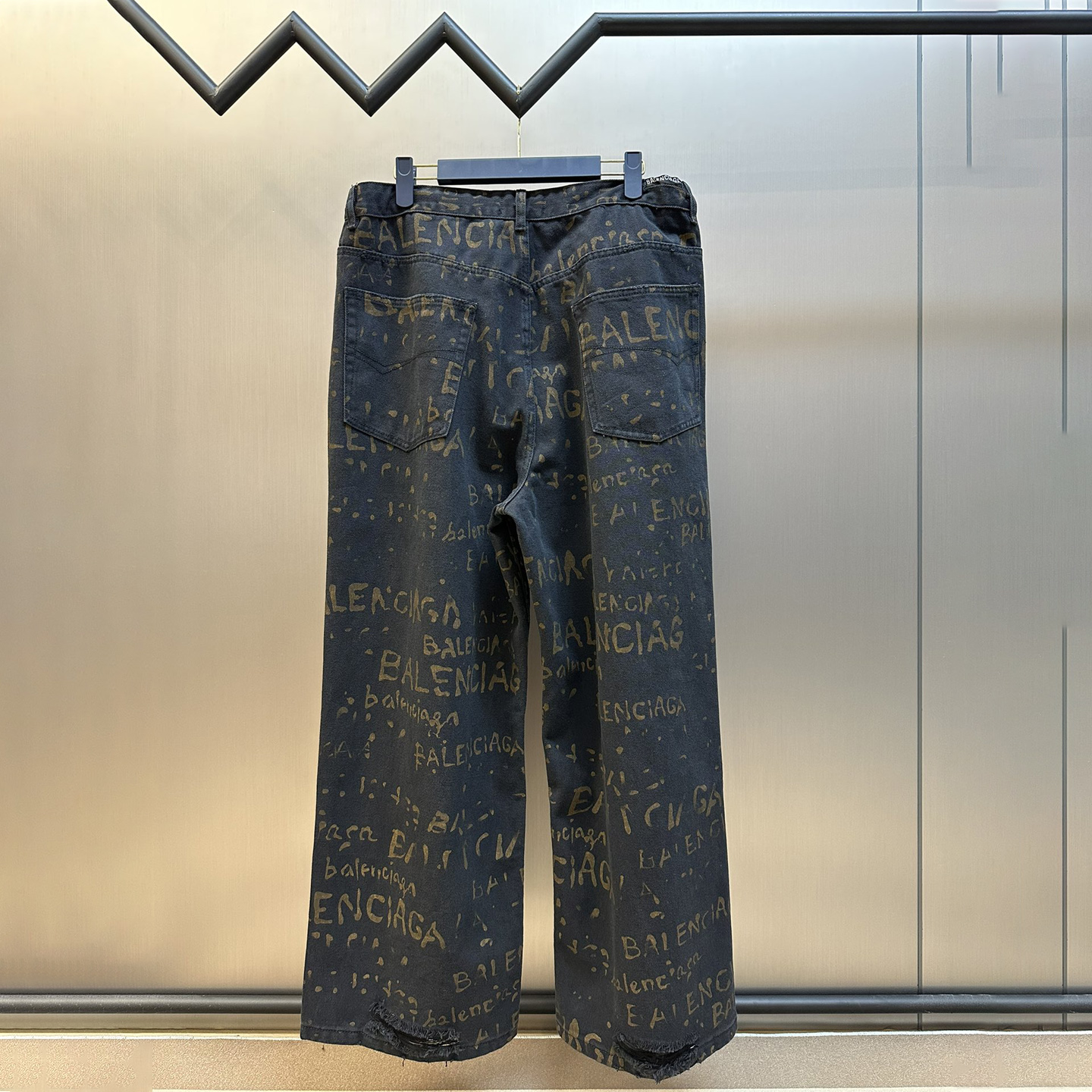 Washed All-Over Printed Jeans