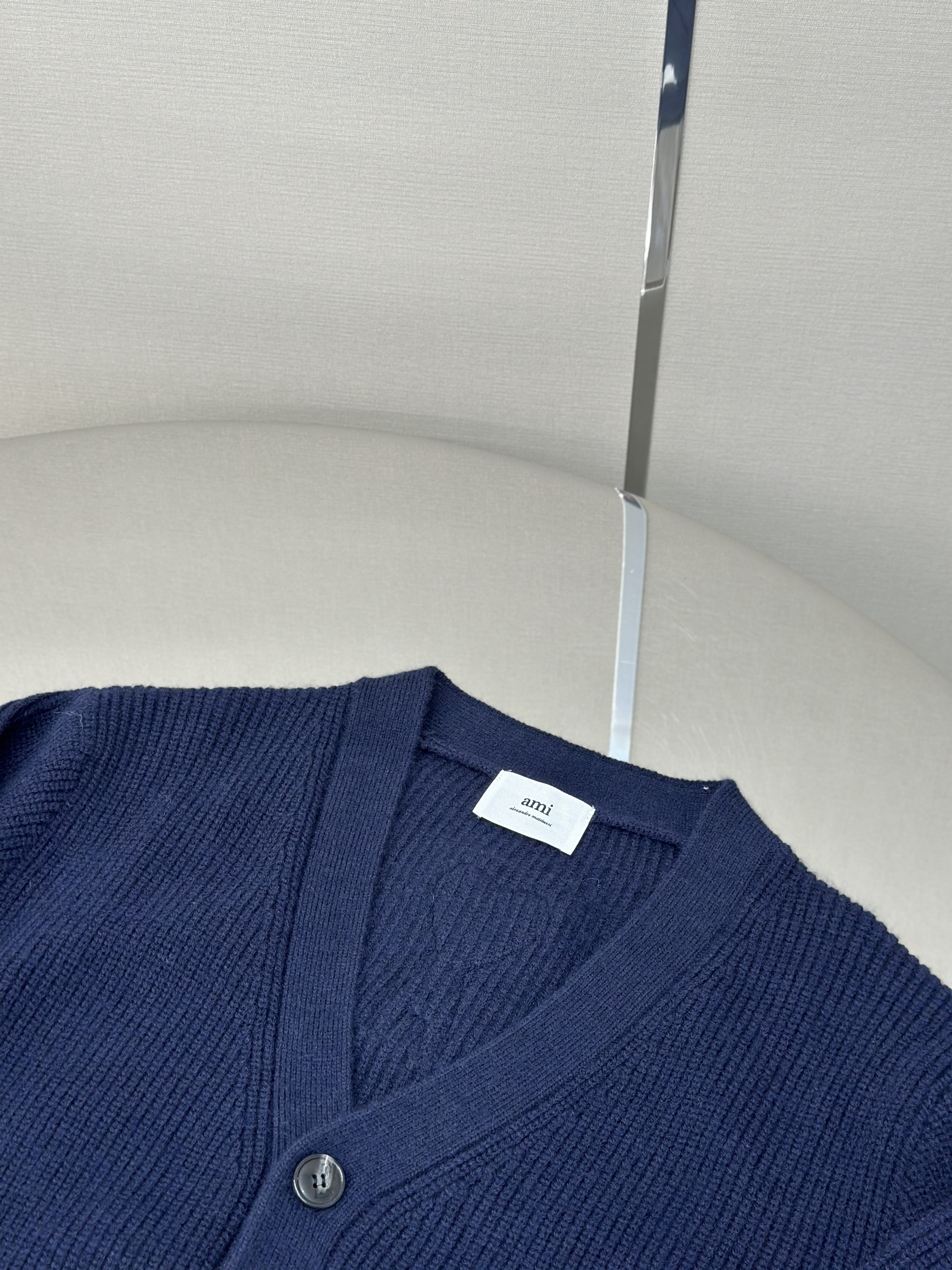 New Woven ADC Heart Stripe V-Neck Cardigan Sweater