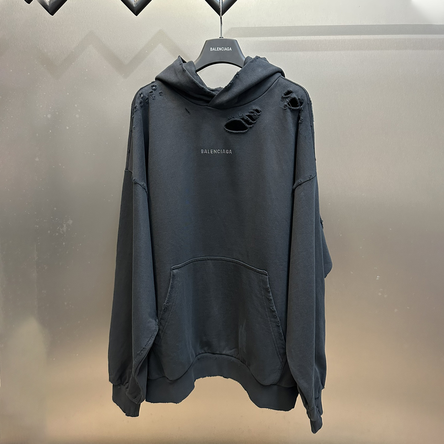 Rhinestone Distressed Hoodie