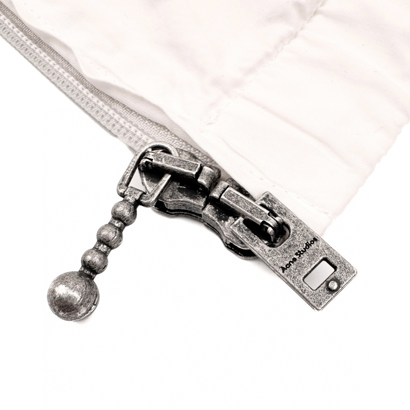 distressed logo zip-up jacket