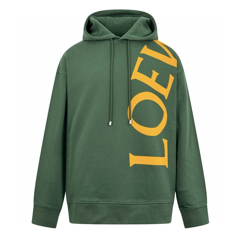 Cross-shoulder letter print hooded sweatshirt