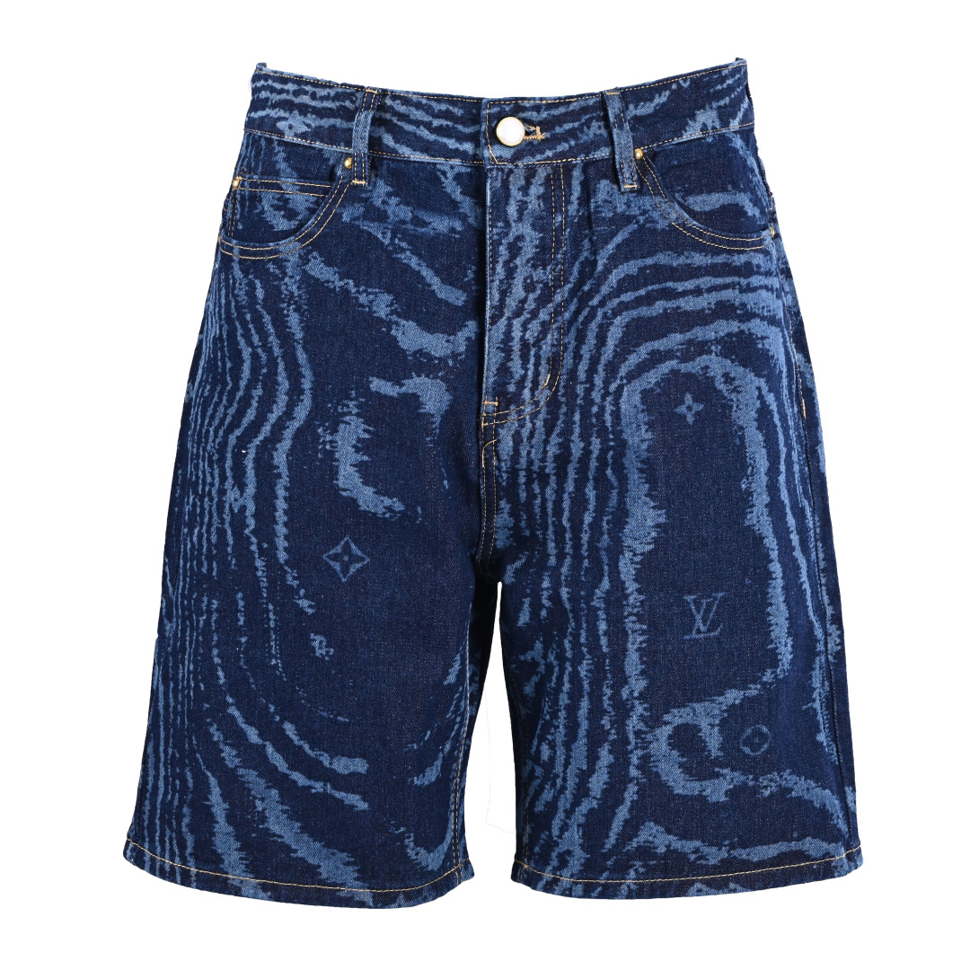 Lambo-Inspired Laser-Patterned Denim Shorts
