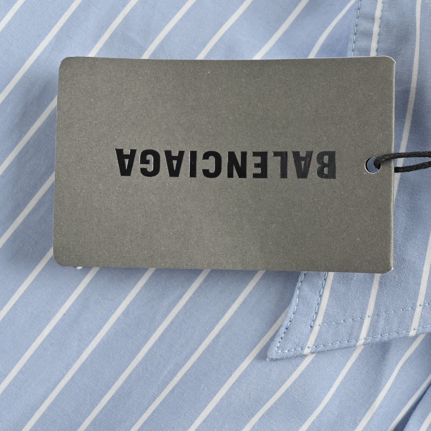 Embroidered Pocket Striped Short Sleeve Shirt