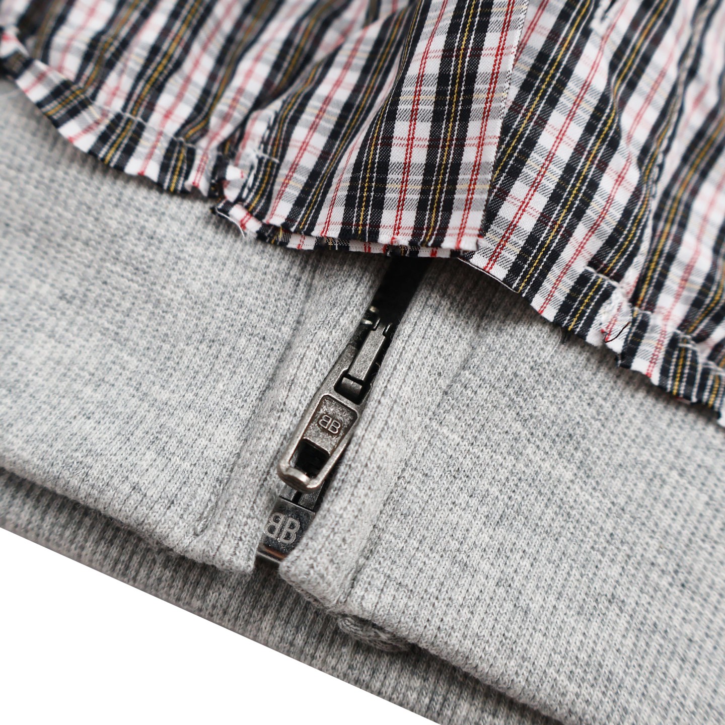 Paneled Check Hooded Jacket