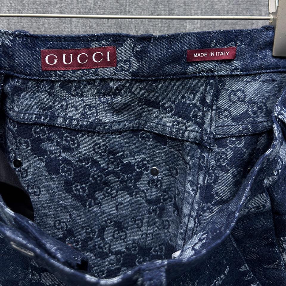GG jacquard denim shorts