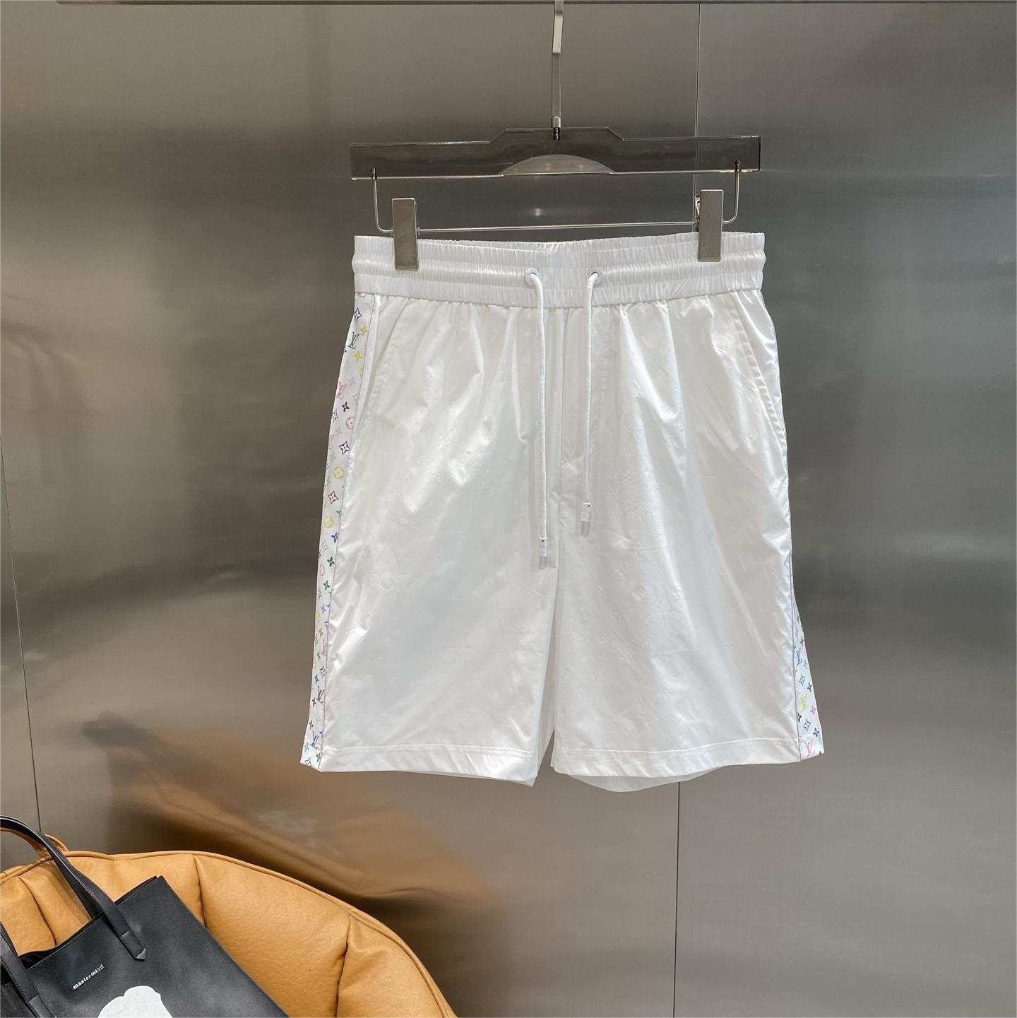 Side White Printed Shorts