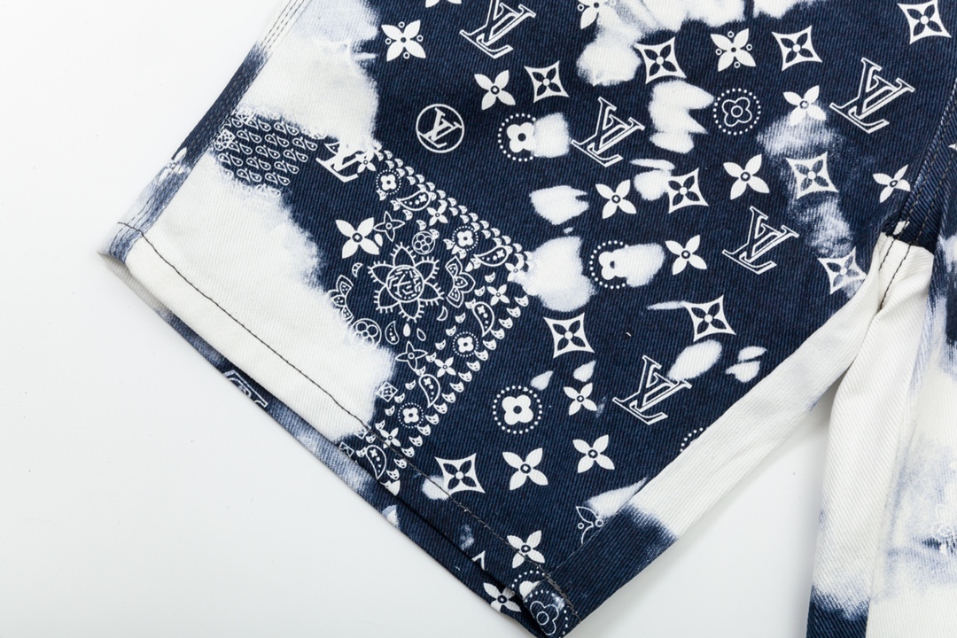 Paisley Denim Shorts