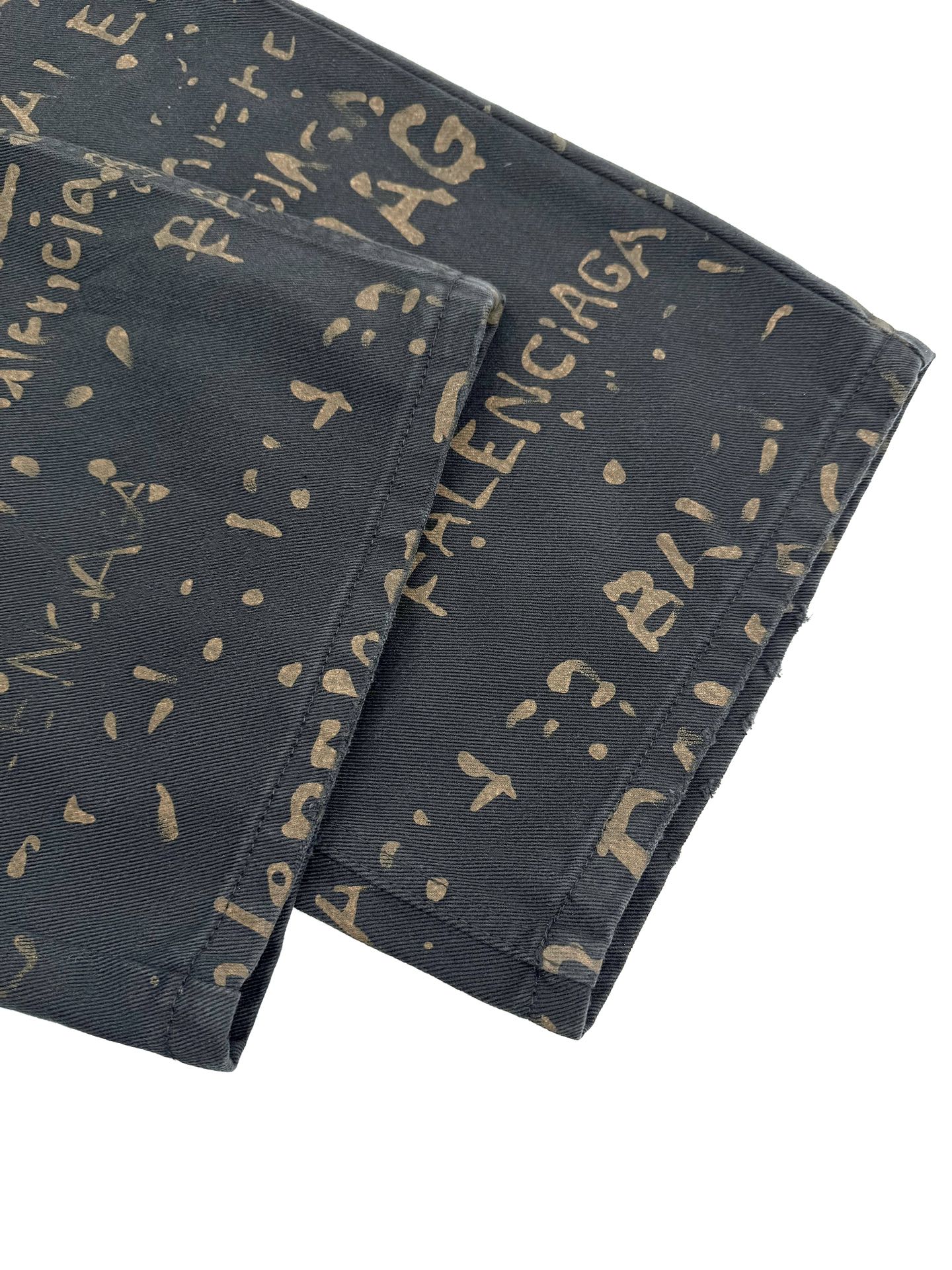 Washed All-Over Printed Jeans