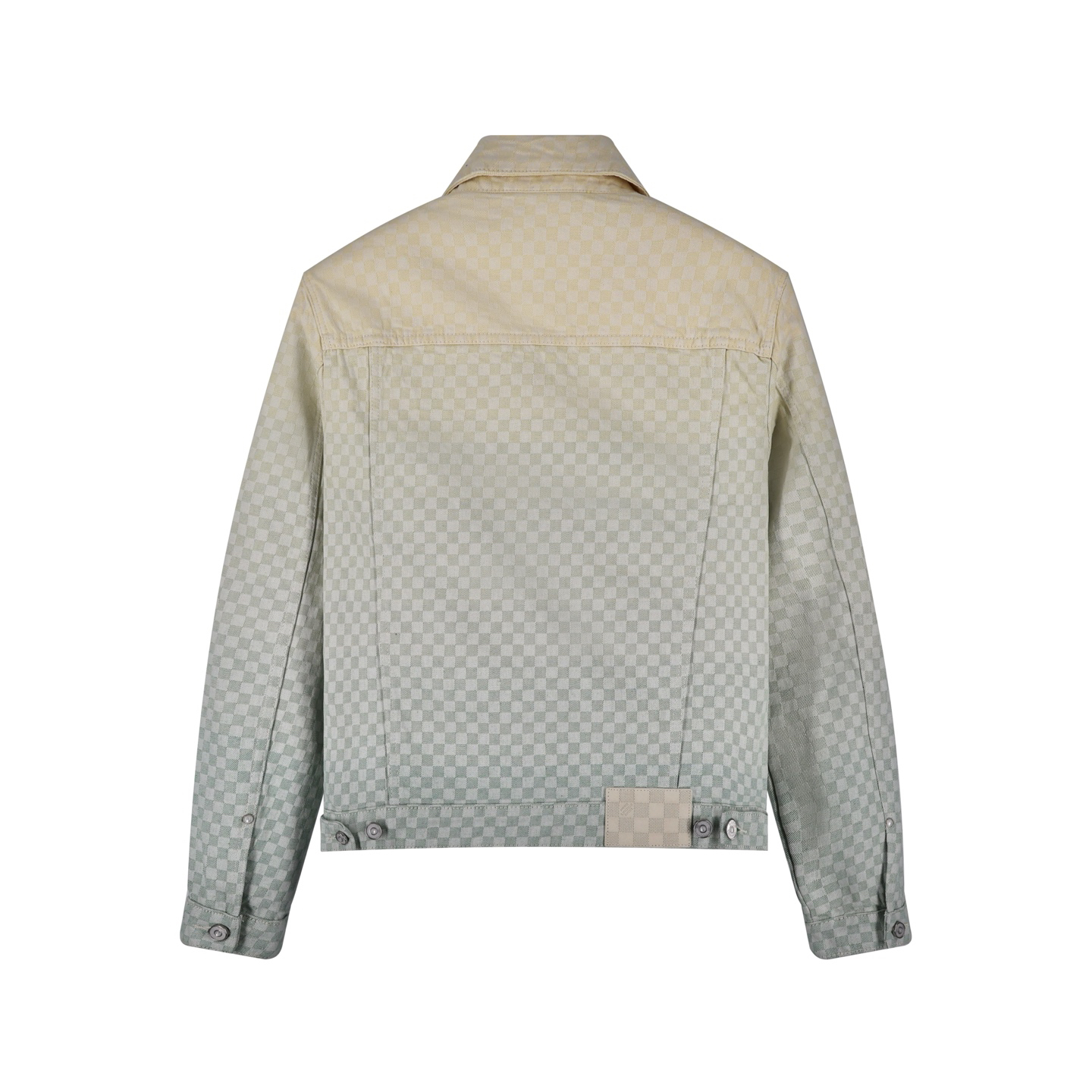 gradient checkerboard denim jacket
