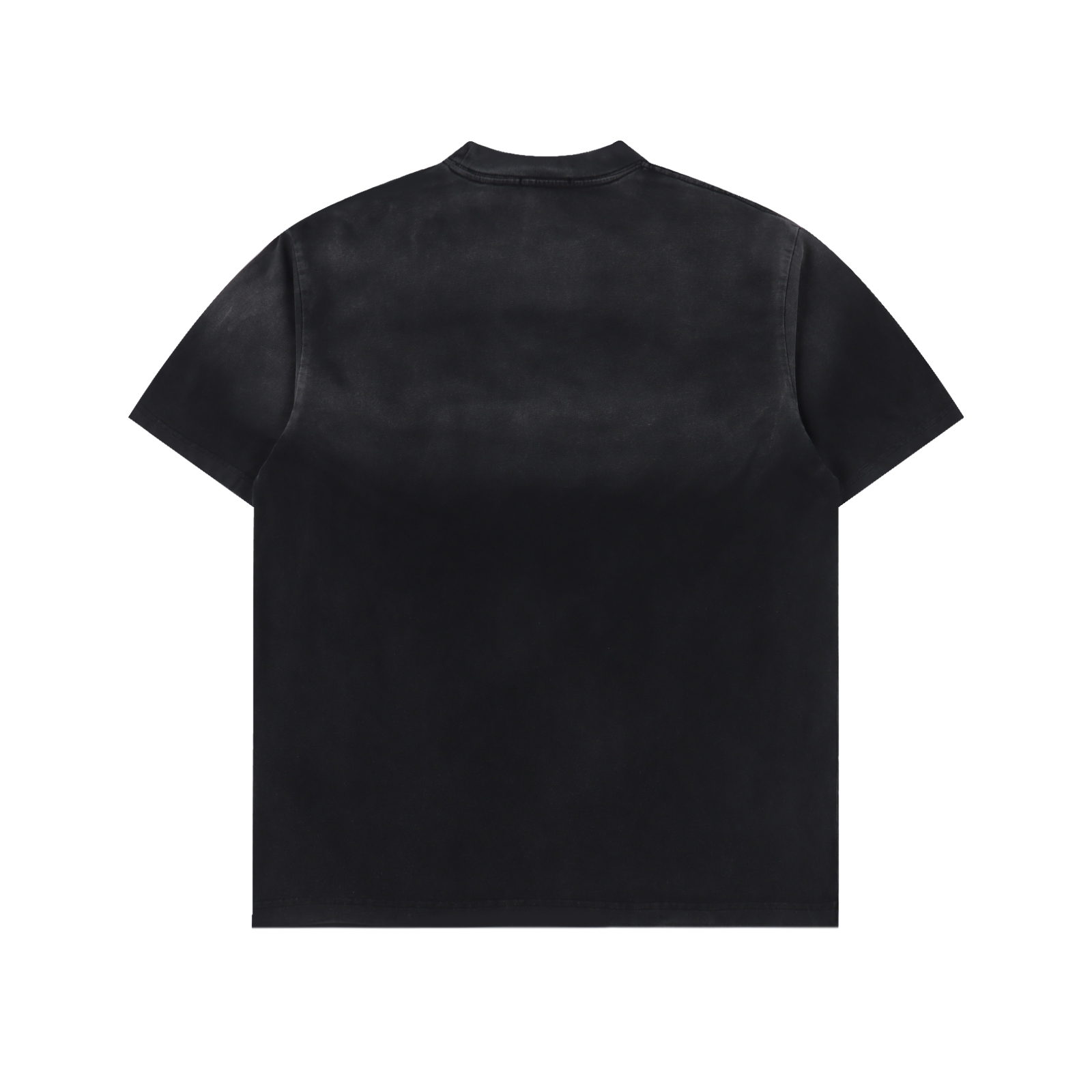 Washed Grass Letter Print Crew Neck T-Shirt